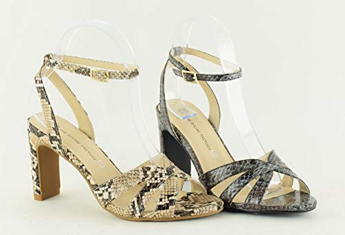 THE DIVINE FACTORY Women's Laetitia Ankle Strap Sandals, Black (Black 010), 4 UK