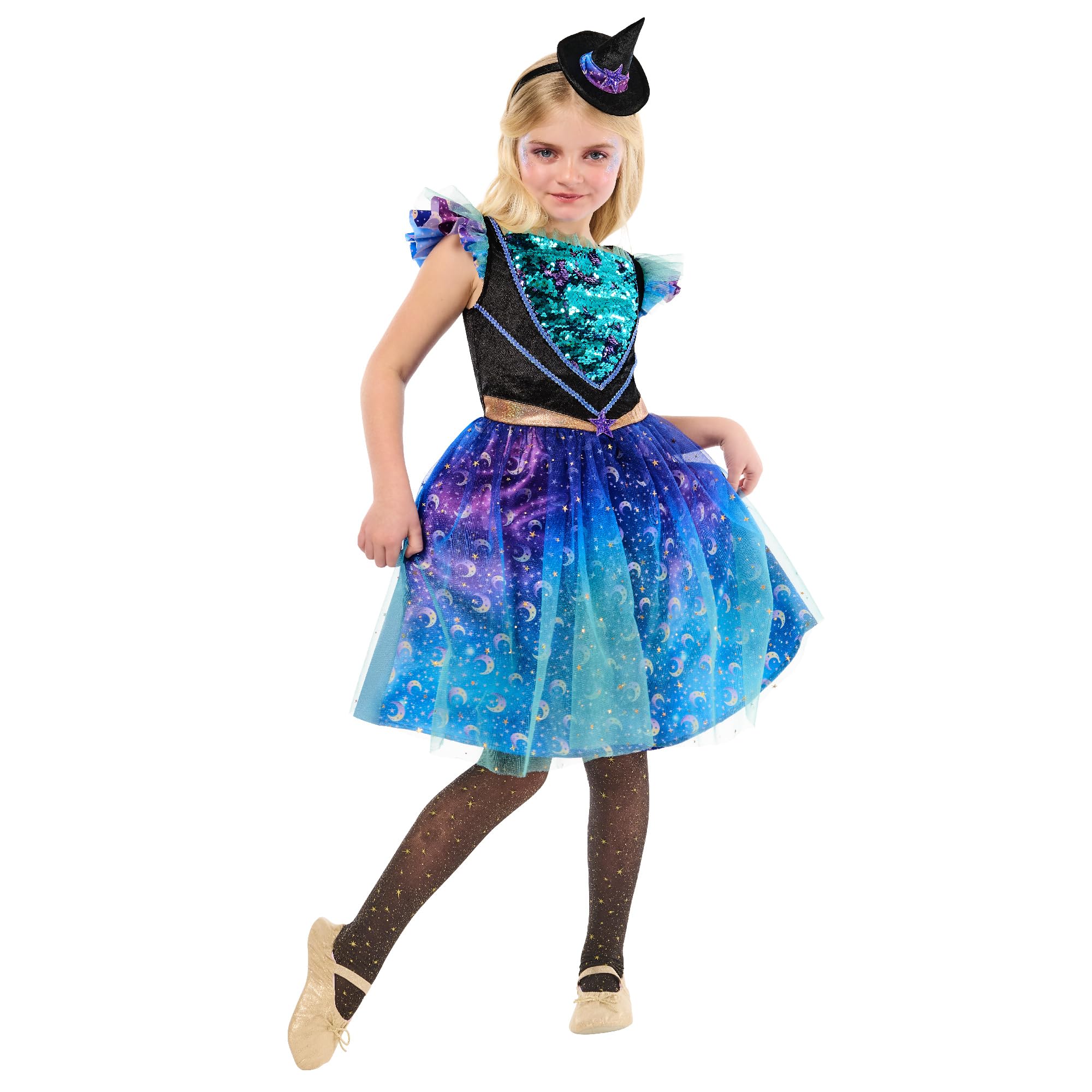 Rubies Official Cosmic Witch Costume, Kids Fancy Dress, Size Age 3-4 Years Halloween