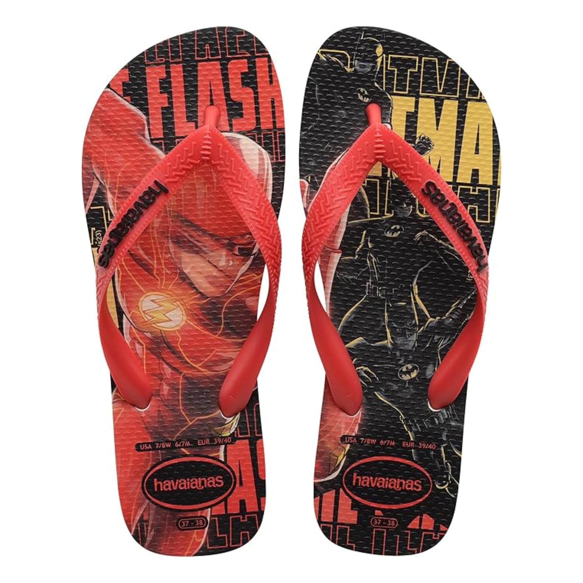 Havaianas - Top Heróis DC, Comfortable, Durable, and Lightweight Flip-Flops, DC Superheroes Sole Design, Adults Unisex