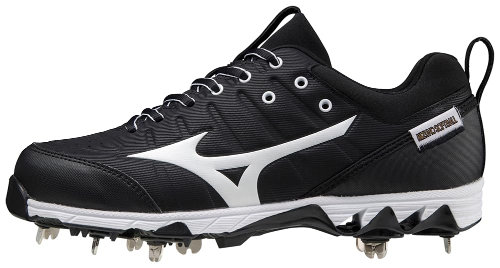 Mizuno Women's 320638.9000.04.0550 9-Spike Swift 7 Low Metal Softball Cleat, Black/White