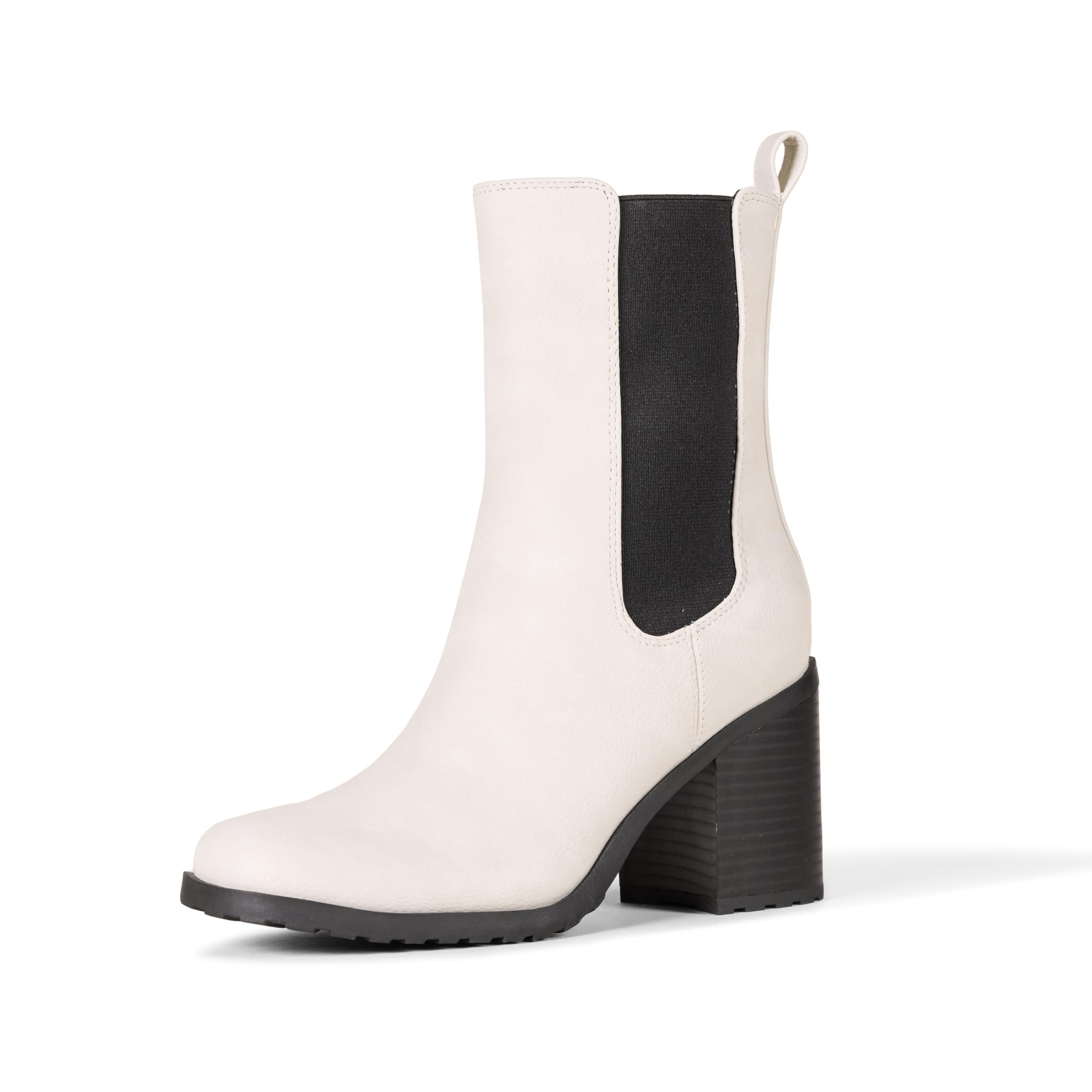 Amazon Essentials Women's Mid-Calf Heeled Chelsea Boot, Sand, 8.5 UK