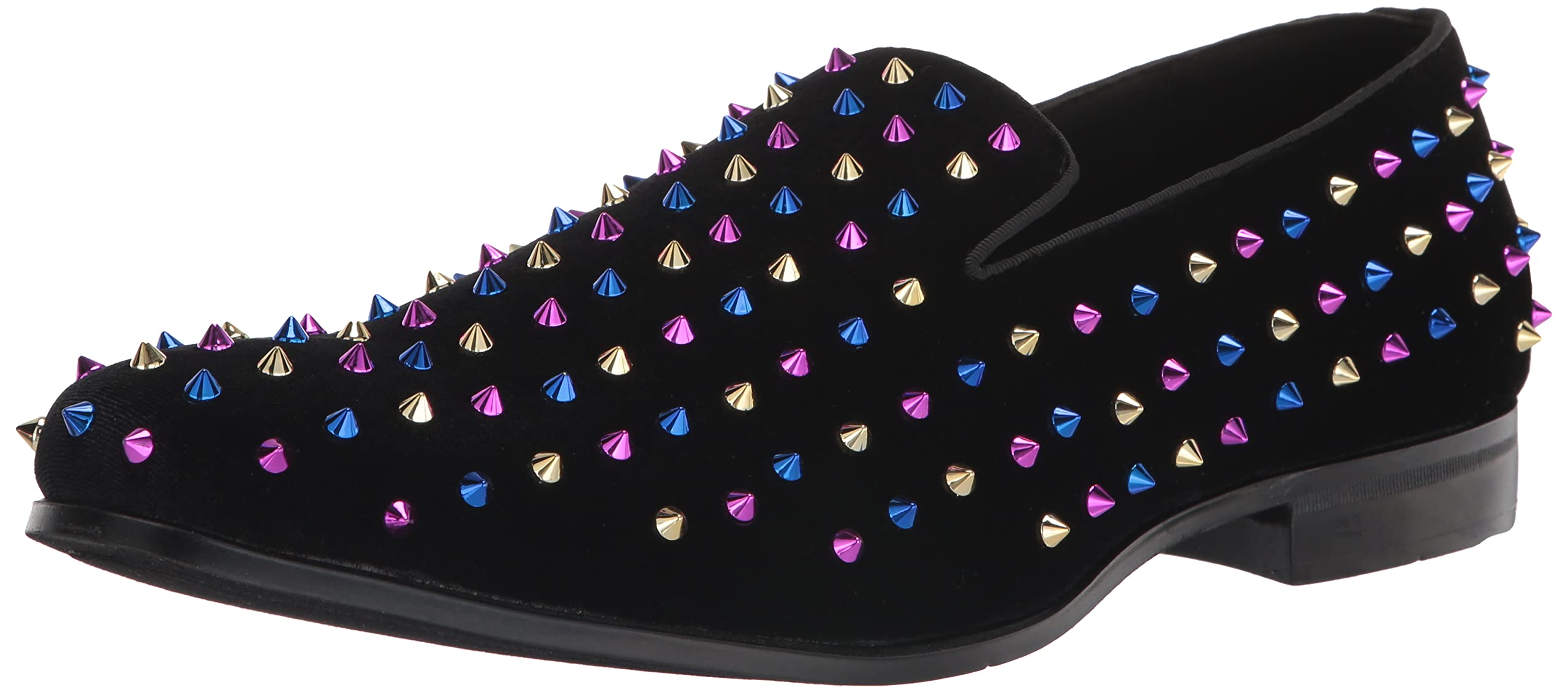 Stacy Adams Men's Spire Spiked Slip on Loafer, Black/Blue/Purple/Gold, 6.5 UK