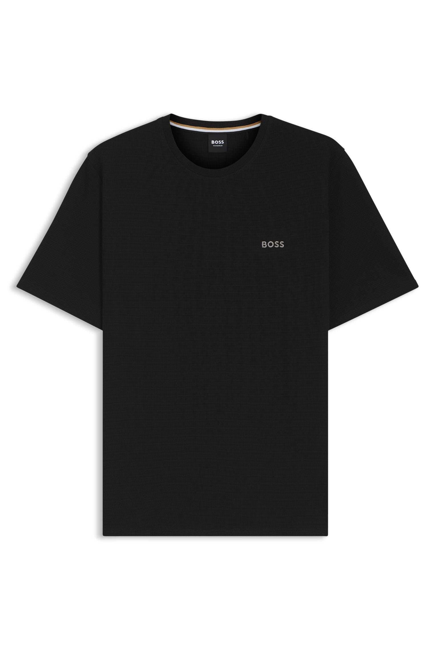 BOSS Mens Waffle T-Shirt 10269584 01 Pyjama Short Sleeve Top Black M