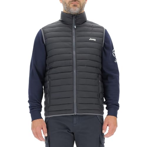 JEEP O102879-B000 J MAN PUFFER VEST W/Zipped Pockets Small Print J23W Black XXL