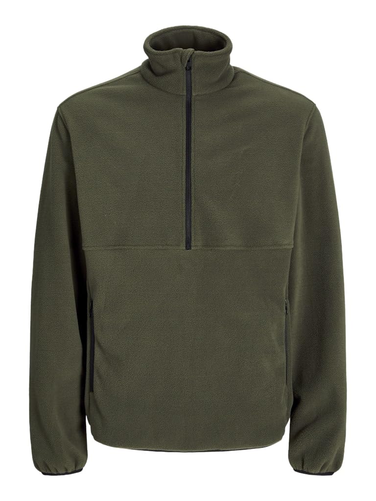 JJ REBEL Men's Jrebfleece Half Zip Jacket, Forest Night, M