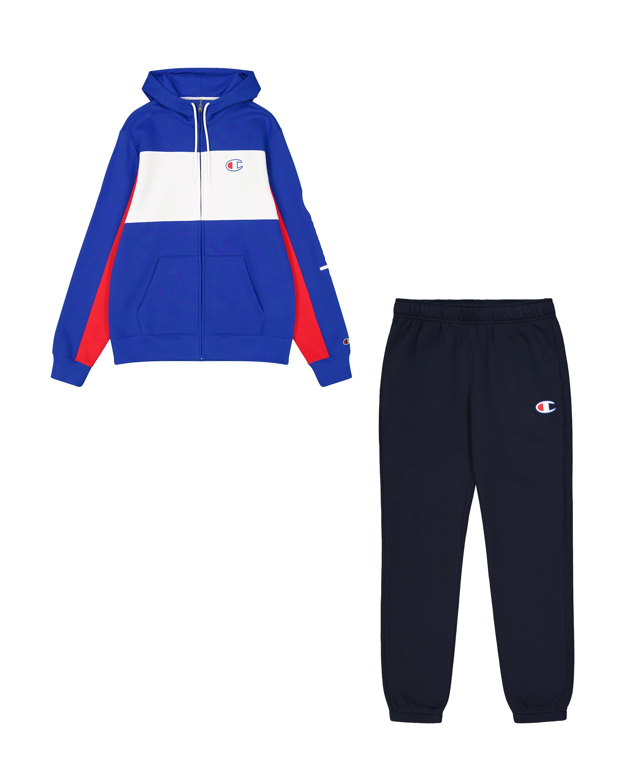 Champion Men's Legacy Retro Sport (220412) -Soft Compact Powerblend Fleece Hooded Tracksuit, Blue (BS008), XS