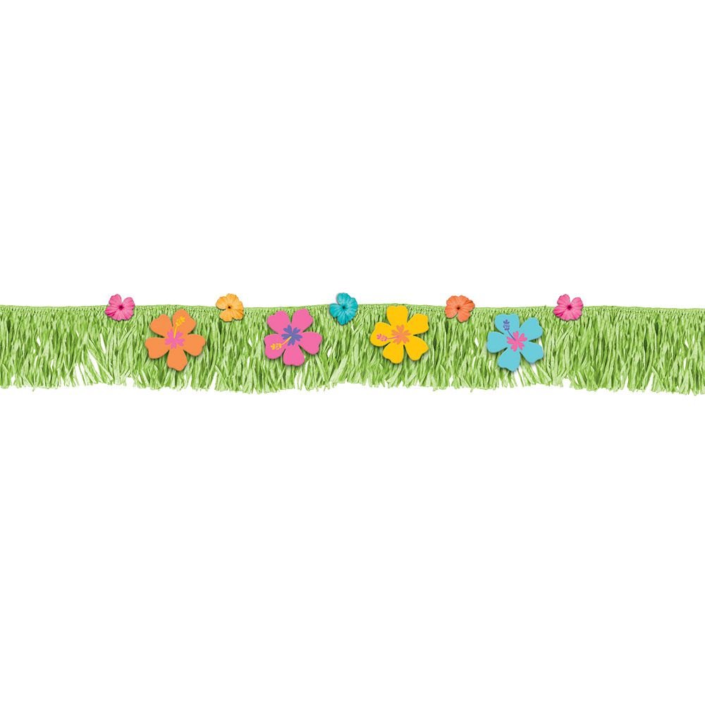 (PKT) Hawaiian Hibiscus Fringe Banner 1.8cm x 22.8cm
