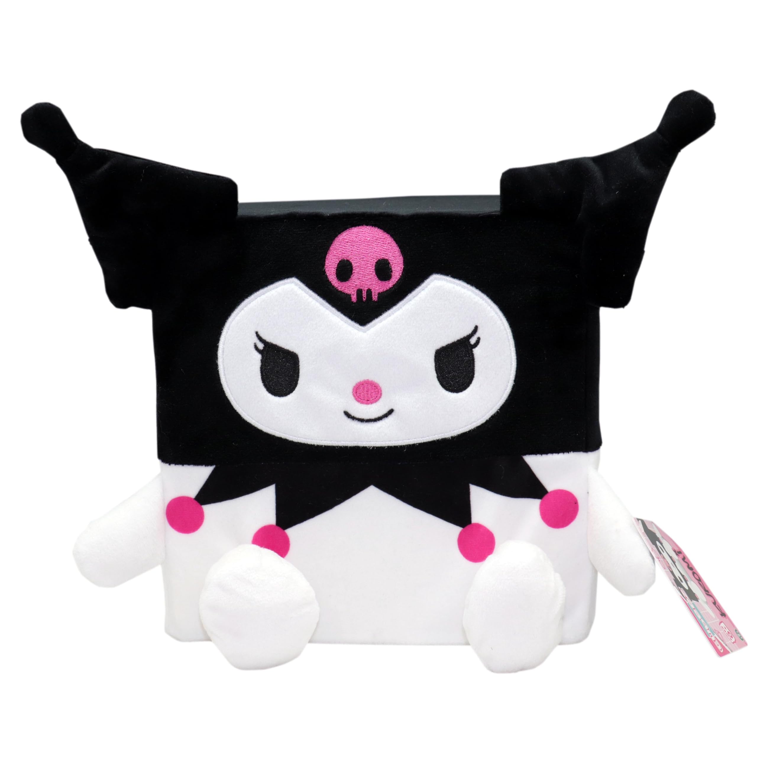 Hello Kitty Cubeez Kuromi 20cm – Ultimate Stackable Plush Toy with Soft Memory Foam for a Squishy Feel, Perfect for Collecting, Stacking, and Displaying, Fans and Collectors