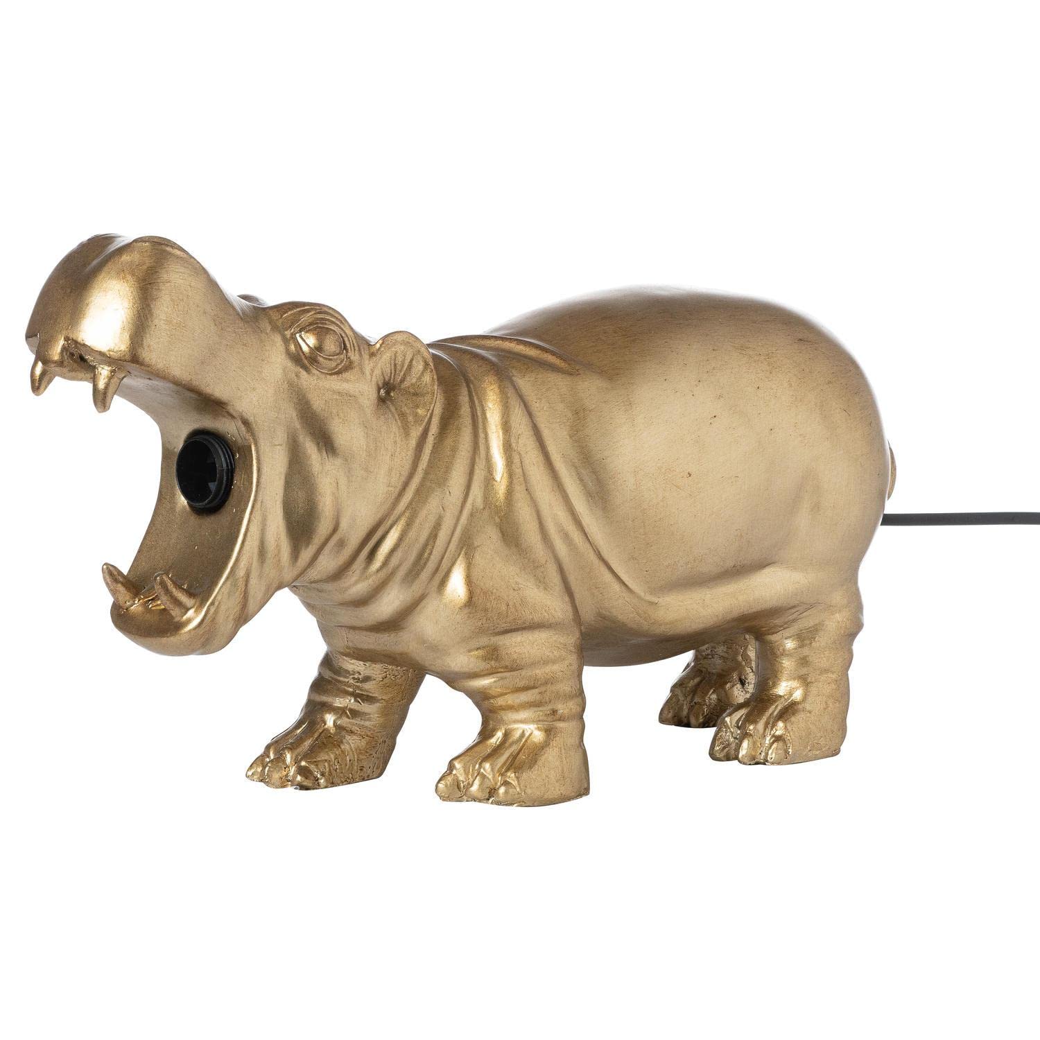 Hill Interiors Hetty The Hippo Gold Table Lamp, Mixed,23 x 23 x 2.546cm