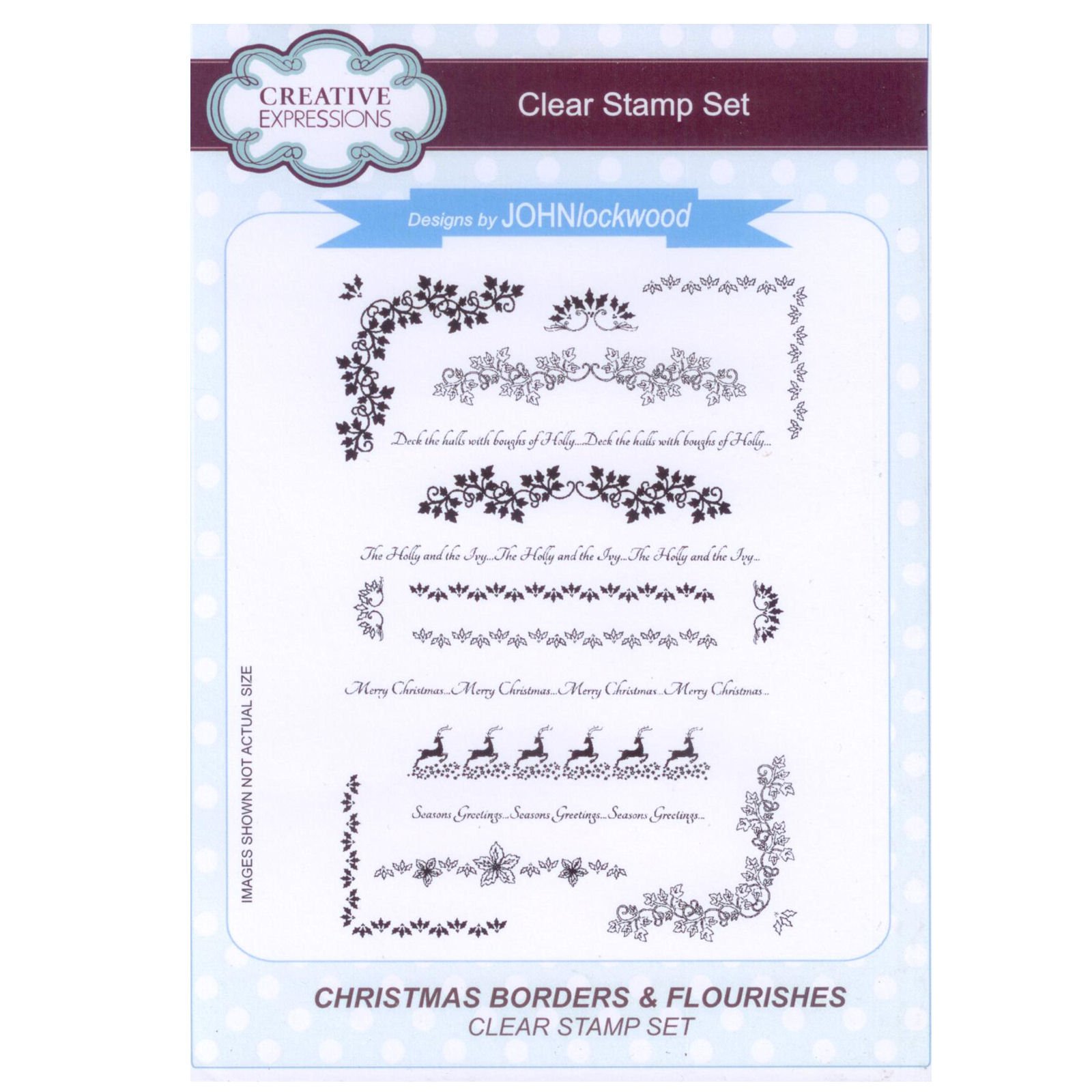 Christmas Borders & Flourishes A5 Clear Stamp Set