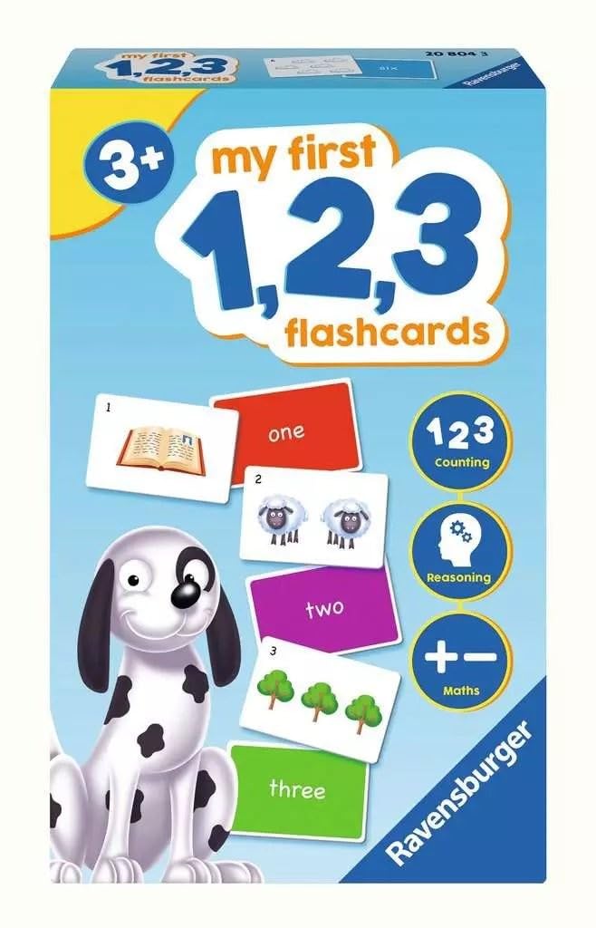 Ravensburger My First 1, 2, 3 Flash Card Game for Kids Age 3 Years Up - Ideal for Early Learning, Object Recognition, Alphabet, Reading and Spelling