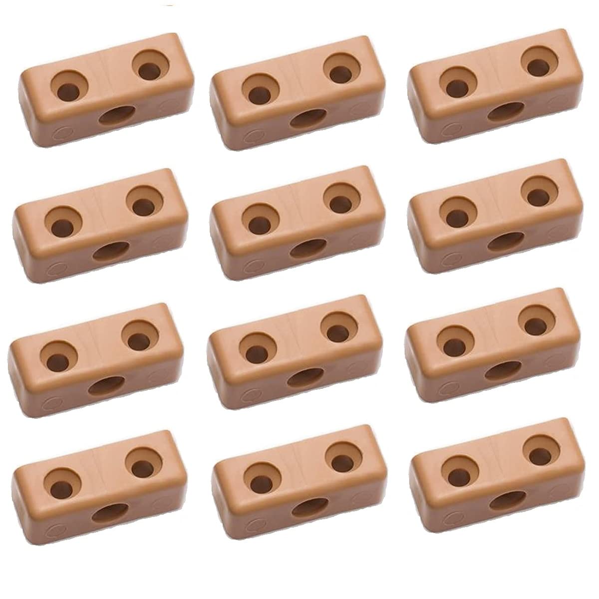 Merriway® BH00185 (50 Pcs) Beige Modesty Wood Furniture Jointing Connector Block - Pack of 50 Pieces