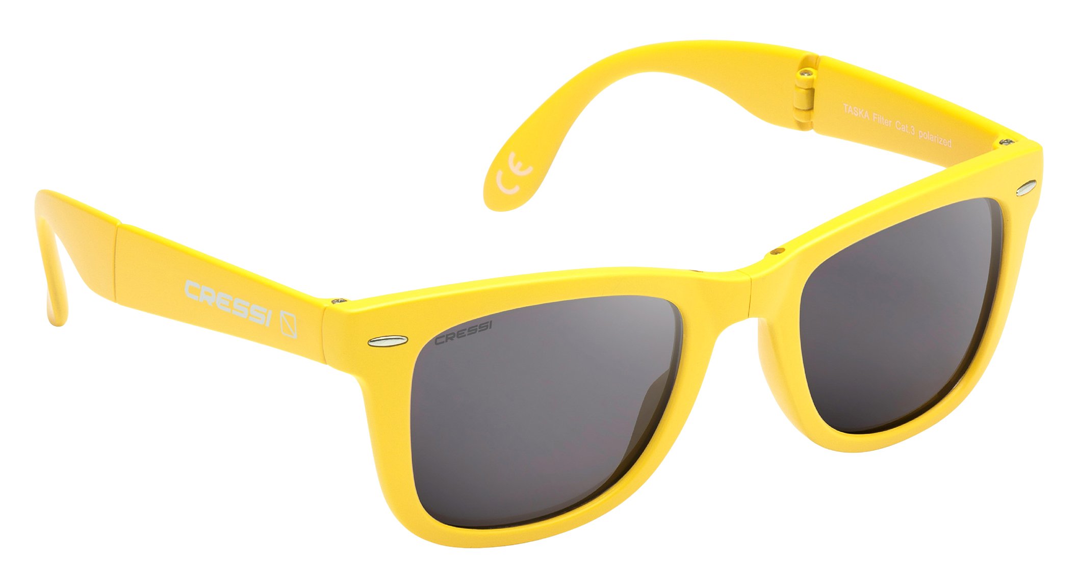 Cressi Unisex Taska Sports Sunglasses, Yellow/Dark Grey Lens, Uni