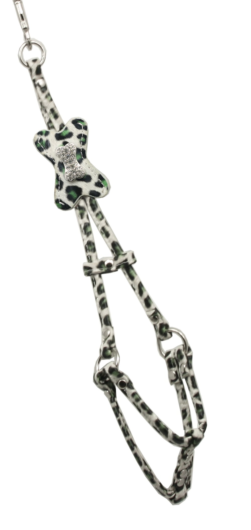 Hip Doggie GreenSnowLeopard Charm Step-IN Harness S