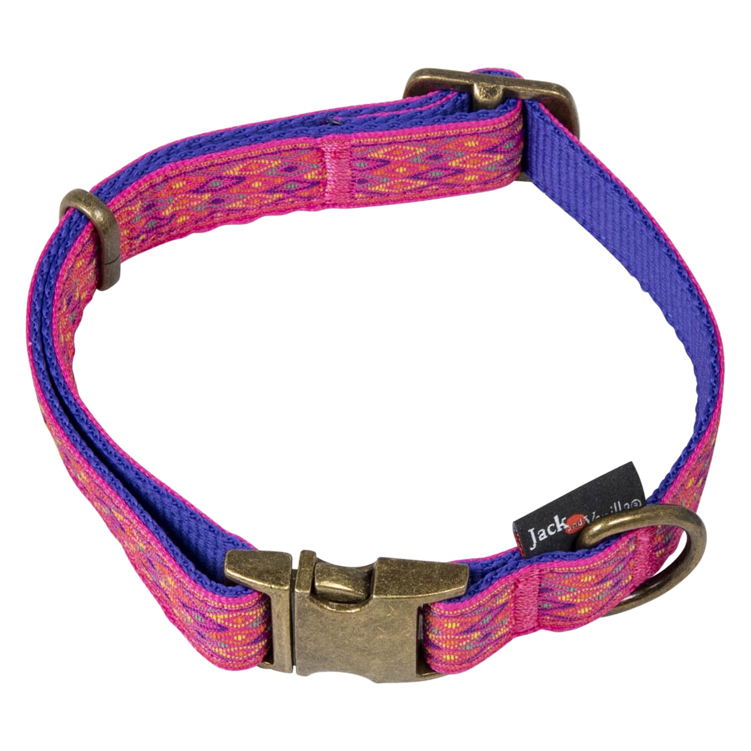 JACK AND VANILLA, Ibiza Dog Collar, Fuchsia Colour, Size 20 mm x 31-47 cm