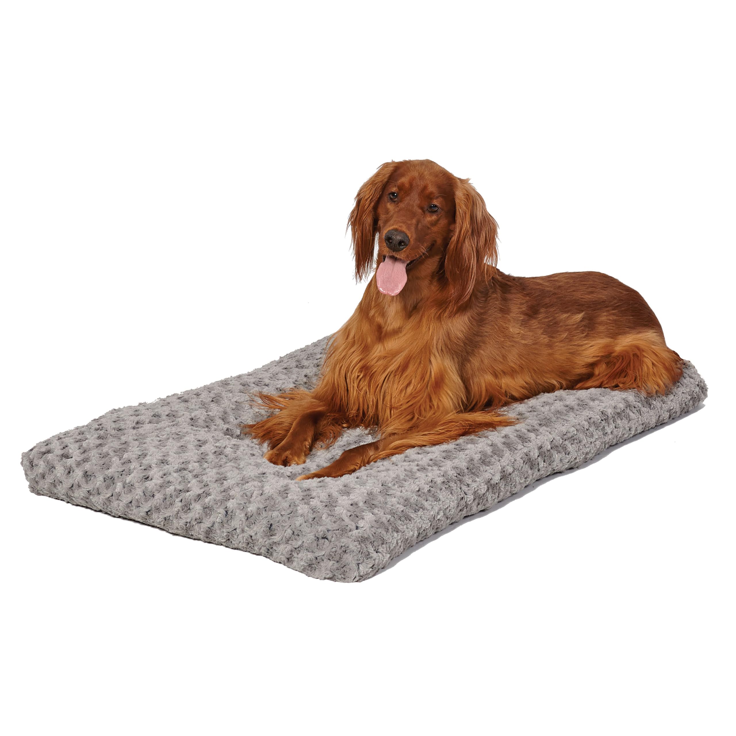 MidWest Homes for Pets Large QuietTime Deluxe Gray Ombré Swirl Plush Pet Bed, Machine Washable, Non-Skid Bottom, Soft Crate Mat for 106 cm Crates