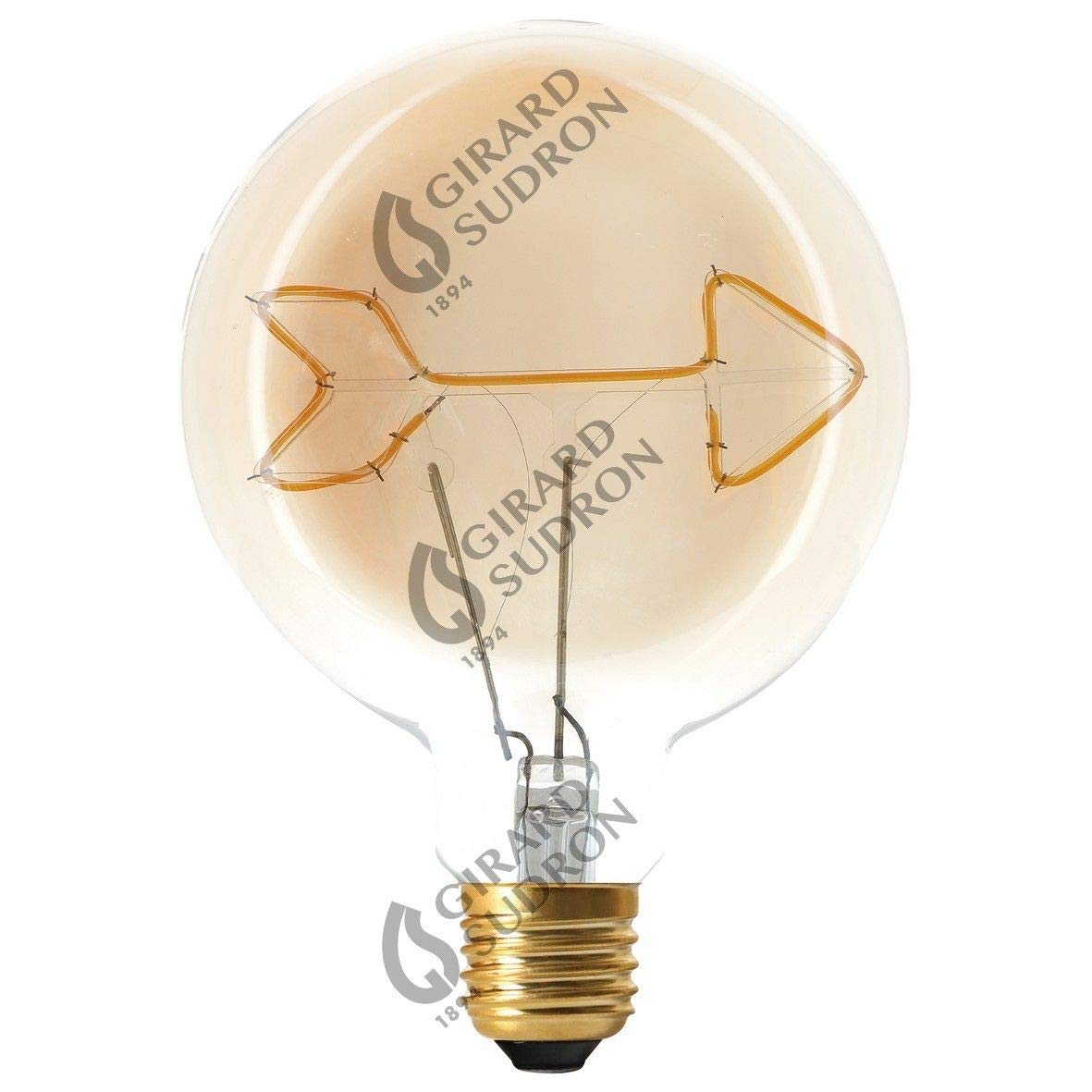 Arrow Plate G125 Bulb, E27, 4W, 220lm, 2000K, Amber