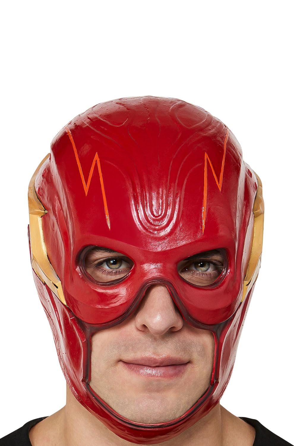 Rubies Men's DC Comics Flash The Movie Deluxe Flash Overhead Latex Mask, As Shown, One Size, As Shown, One Size