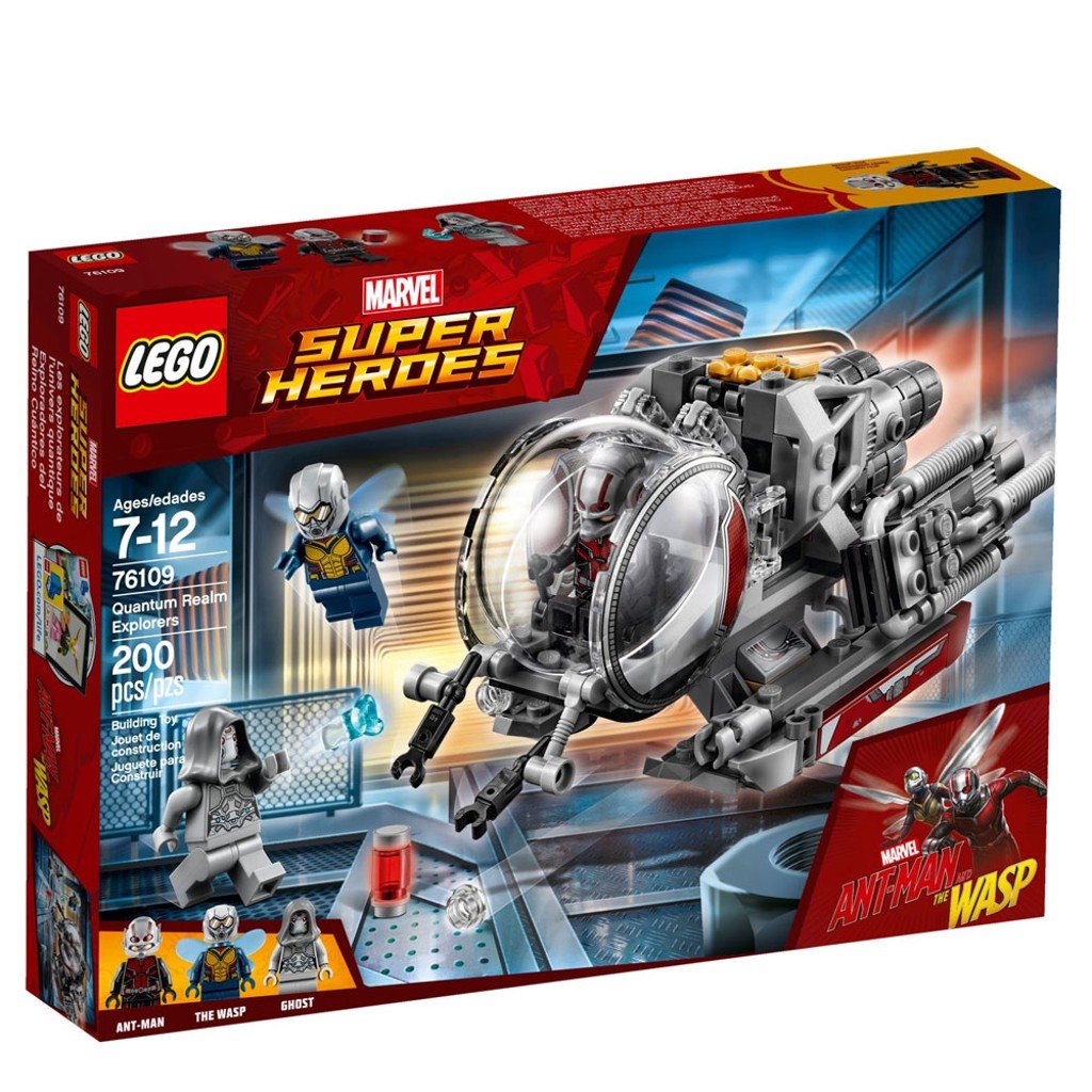LEGO 76109 Marvel Super Heroes Quantum Realm Explorer Toy Vehicle, Ant-Man, Wasp and Ghost Figures, Mini Action Figures