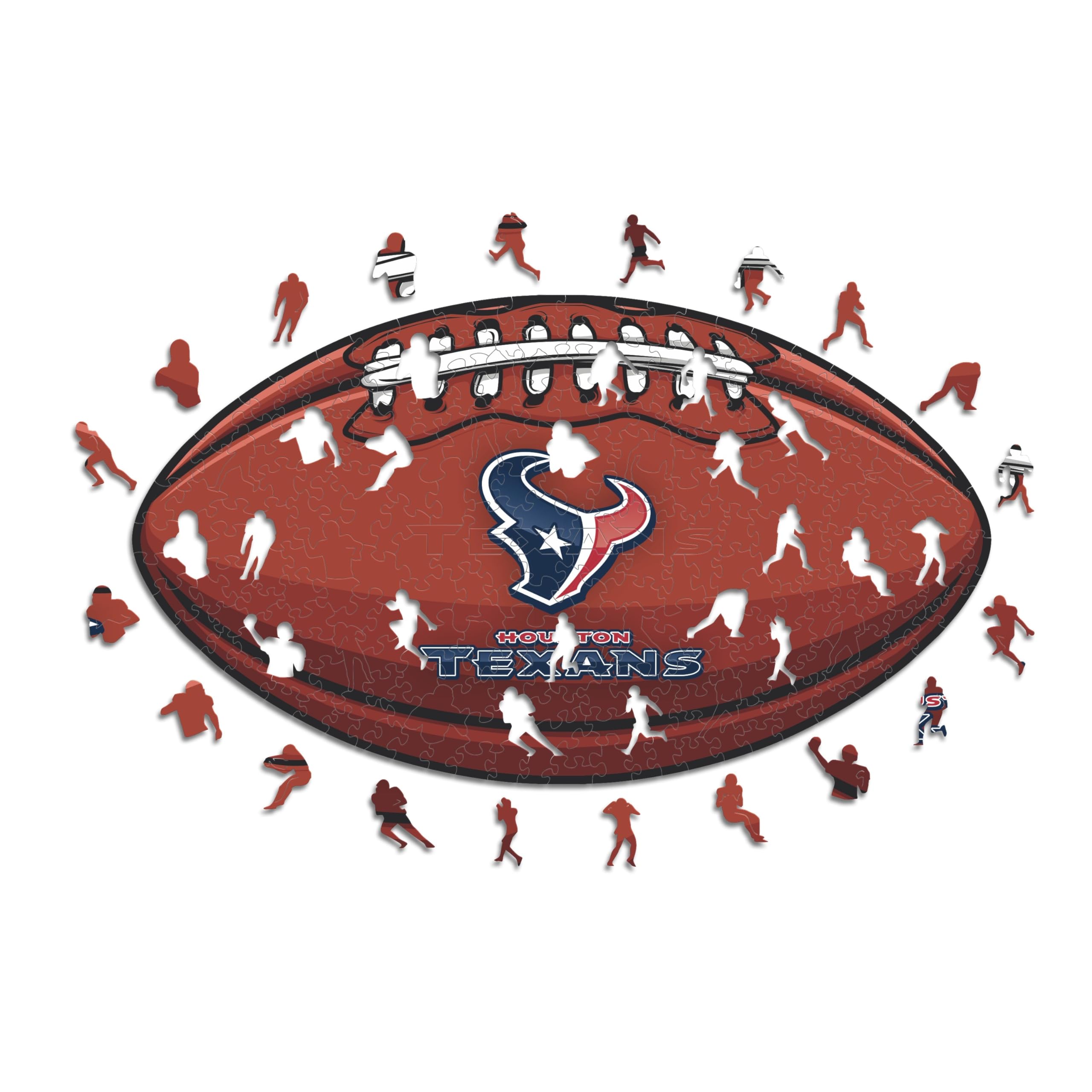 Iconic Puzzles, Houston Texans Crest, 100% eco-sustainable wooden puzzle with official license NFL, size M, 270 pieces