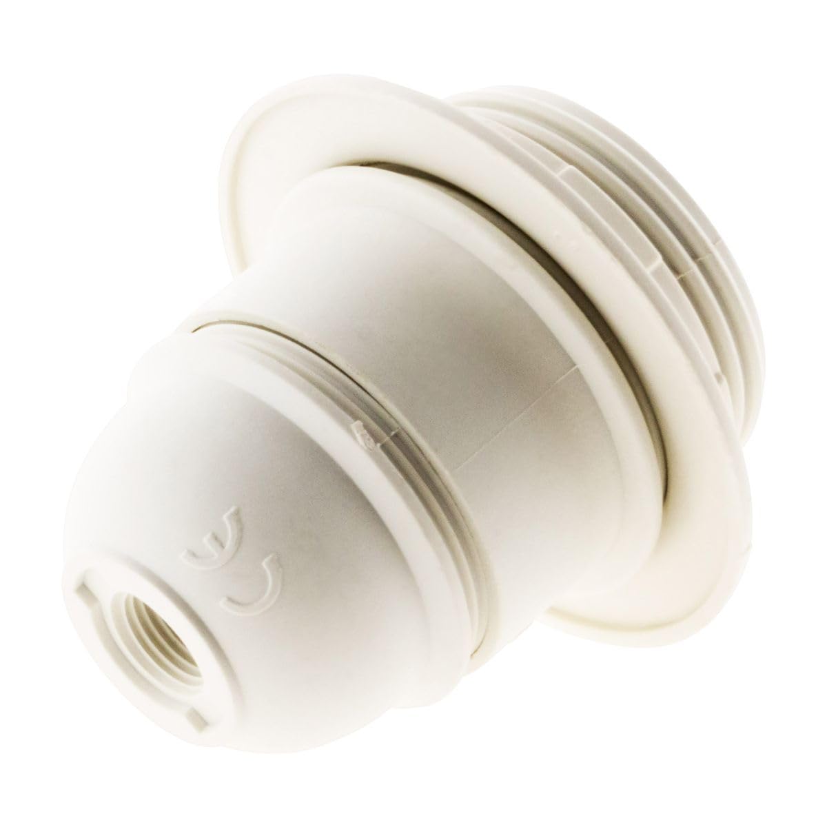 Zenitech - E27 Thermoplastic Socket with Single Ring - Smooth Finish for E27 Socket - Max Voltage 250V - Max Intensity 4A - White