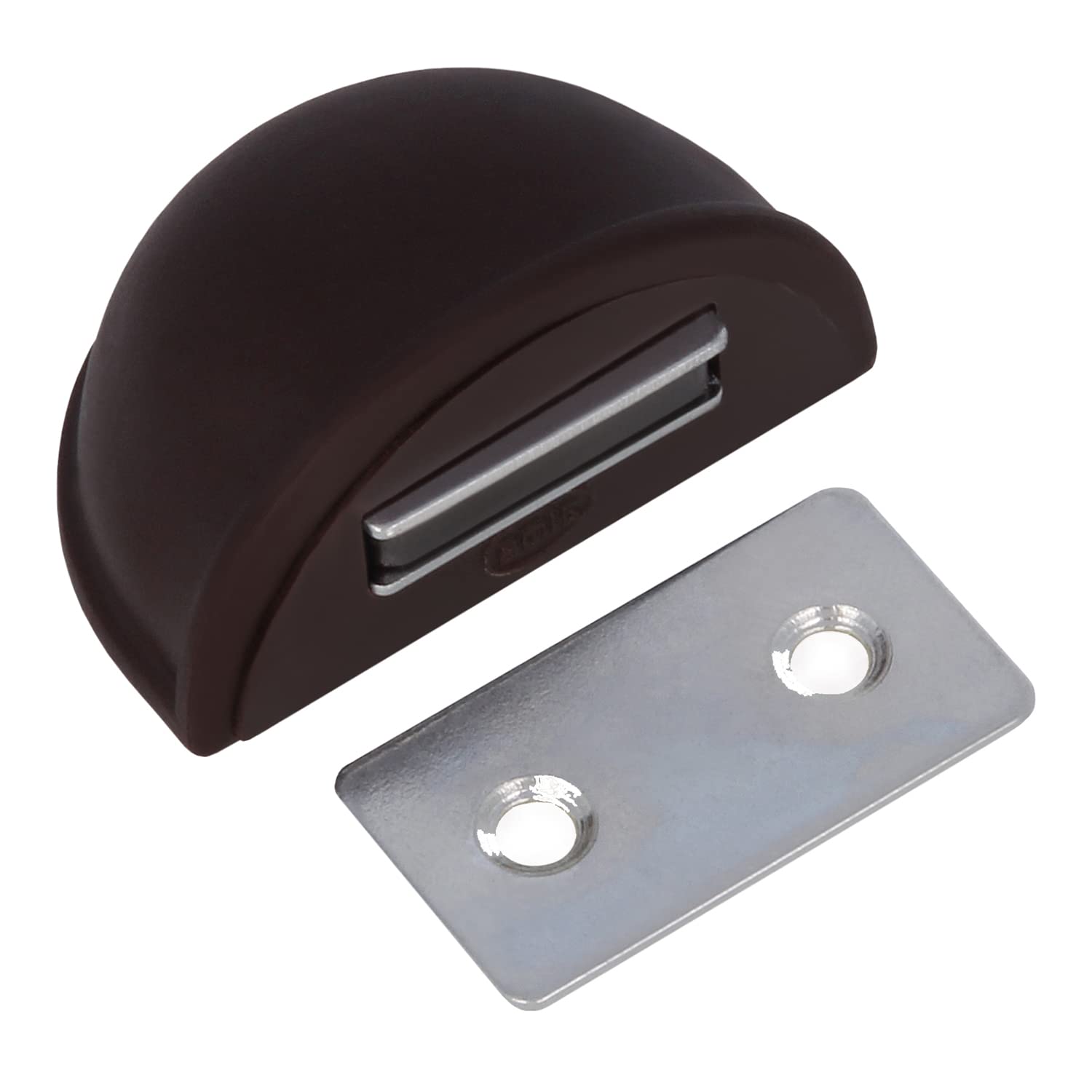 Amig Magnetic Door Stop, Diameter 48 x 25 mm, Model 403, Plastic, Brown, Floor Mounting, Protection for Your Doors, Windows and Furniture