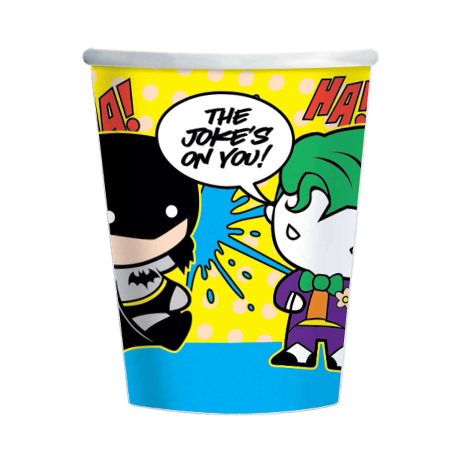 Amscan 9906899-66 - Batman & Joker Kids Birthday Paper Party Cups - 8 Pack