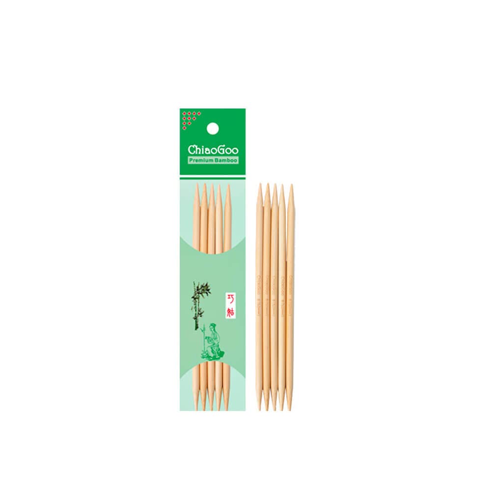 ChiaoGoo Double-Point. Needle Bamboo 15cm 6.50mm NTRL - 1pc