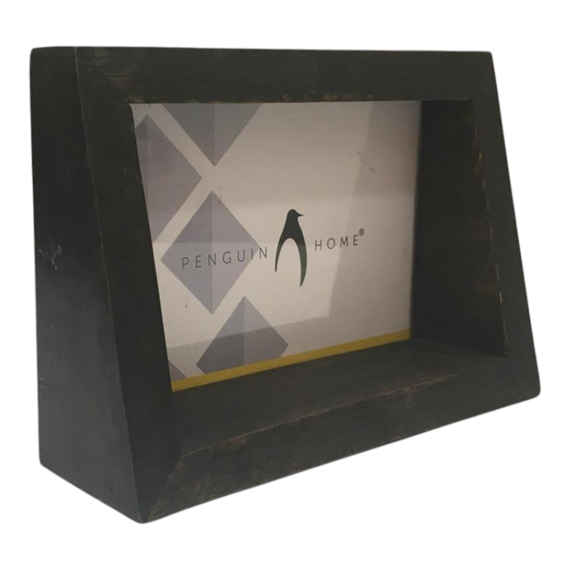 Penguin Home Mangowood Horizontal Photo Frame 4"X6" (10 X 15 CM) - Black Distress Finish, Rustic Vintage Style, Handcrafted Wooden Picture Frame for Wall or Tabletop, Ideal for Home Decor, Gifts