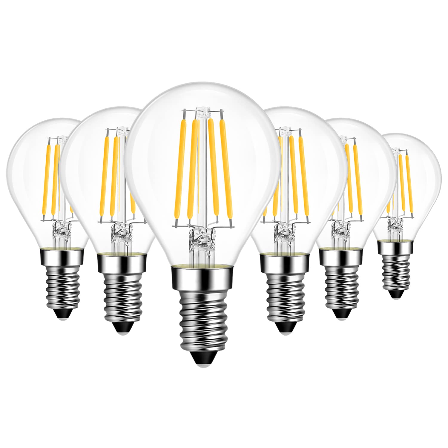 LVWIT 7W SES E14 Led Bulbs,Small Screw Light Bulb E14,G45 Golf Ball LED Filament Bulb 75W Incandescent Equivalent,1055Lm Super Bright, Warm White 2700K, LED Vintage Globe Bulbs,Not-dimmable(6 Pack)