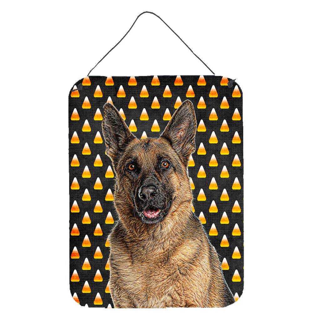 Caroline's Treasures Candy Corn Halloween German Shepherd Wall or Door Hanging Prints, 16 inches x 12 inches