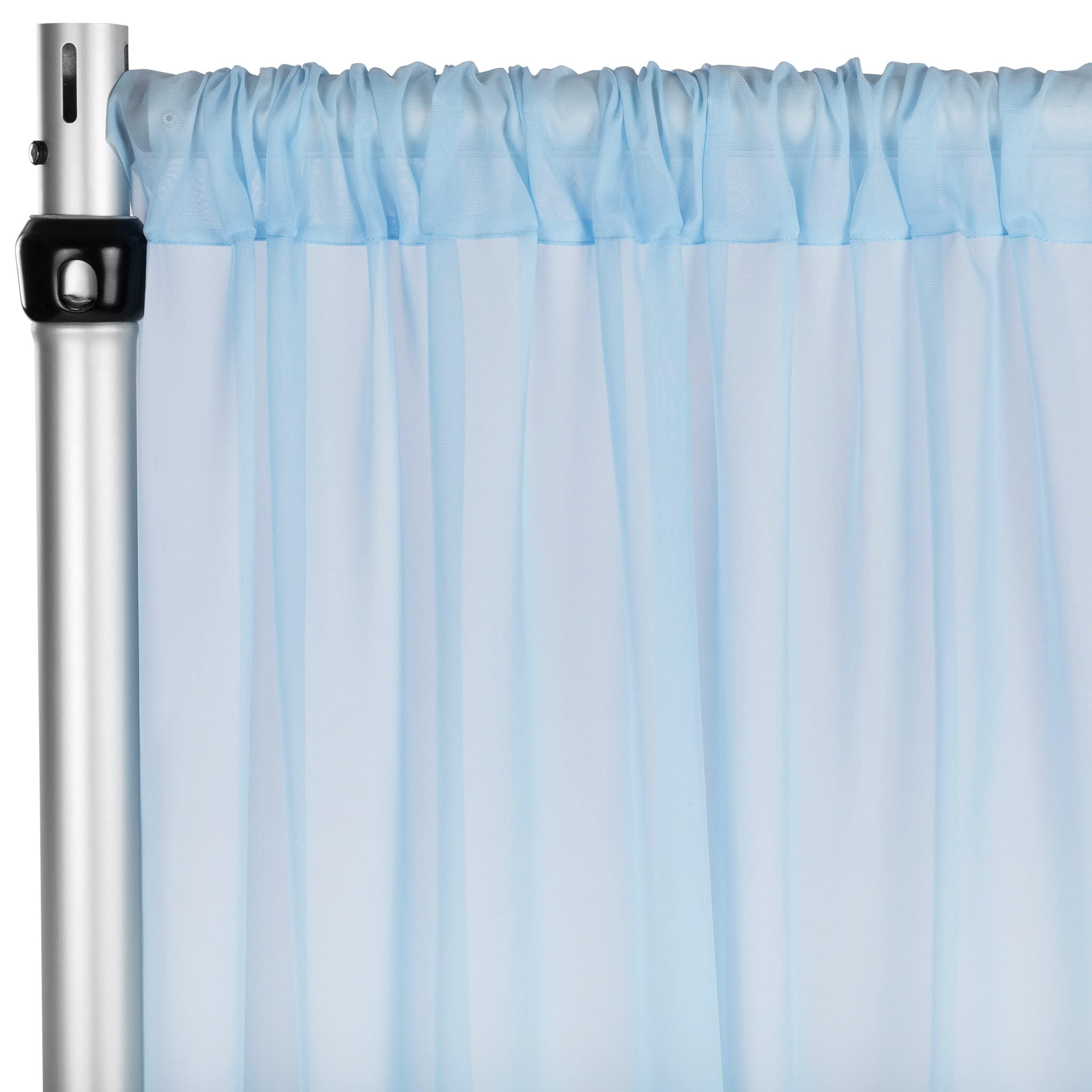 CV Linens bkdp_10x58_chif_bb Chiffon Curtain-305cm x 147cm | Drape Panel | Baby Blue | 1 Pc