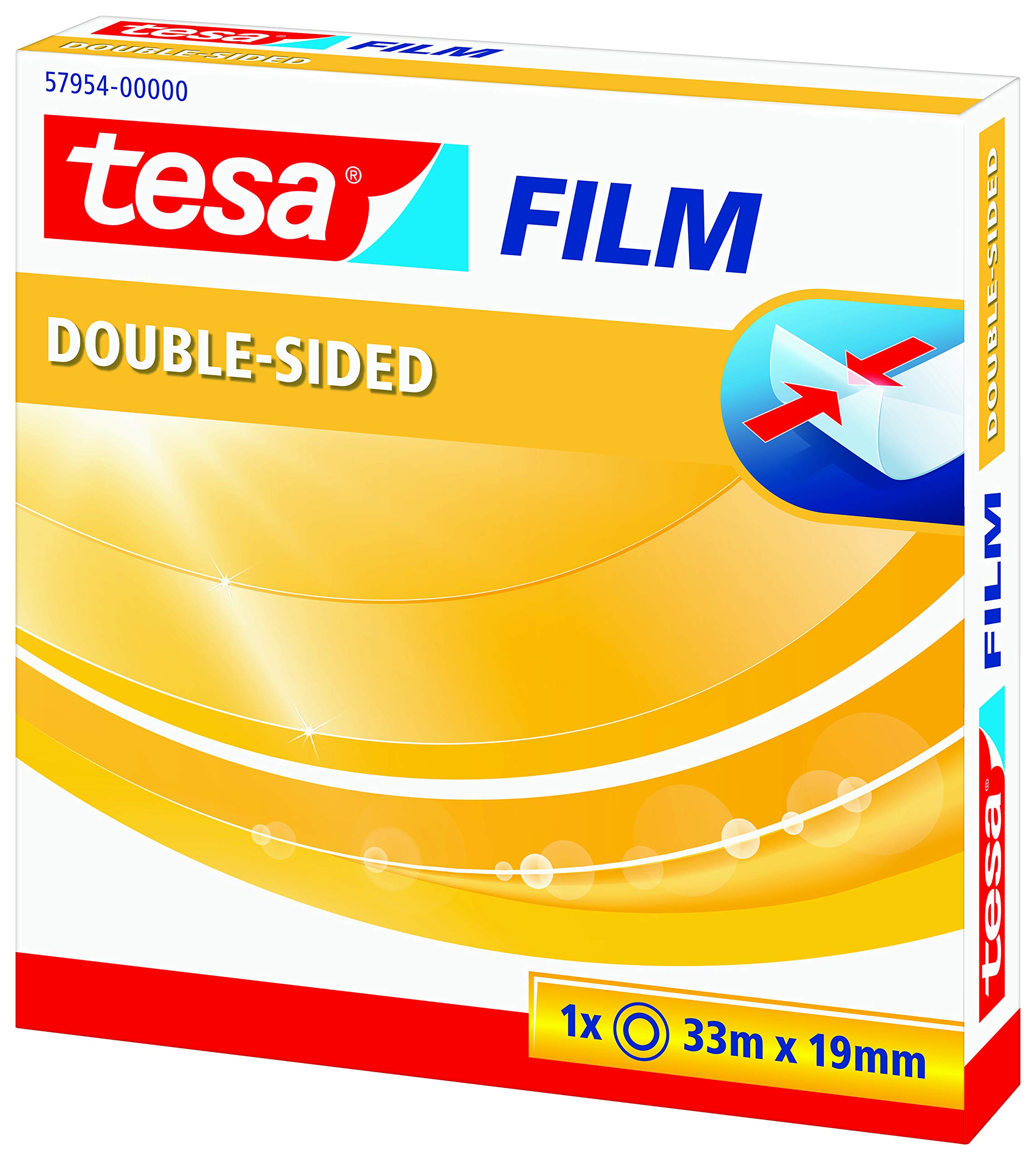 tesafilm 57954 Double-Sided Transparent Tape, 33m x 19mm