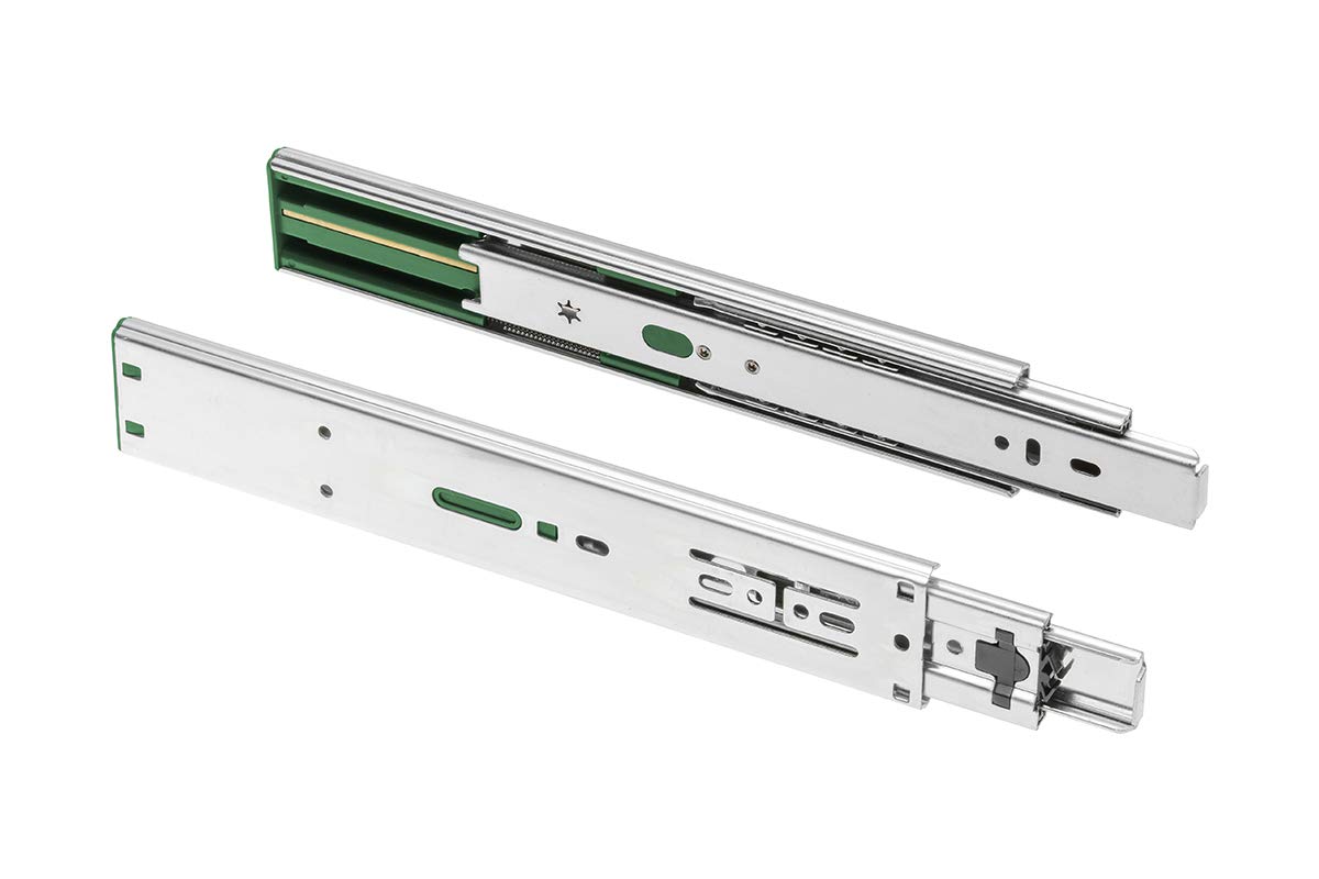 GTV - Drawer Runners H45 Versalite Plus+, Ball Guide with Damping, H = 45 mm, Sledge min Soft-Close Mechanism, Load Capacity 40 kg, Easy and Quick Installation