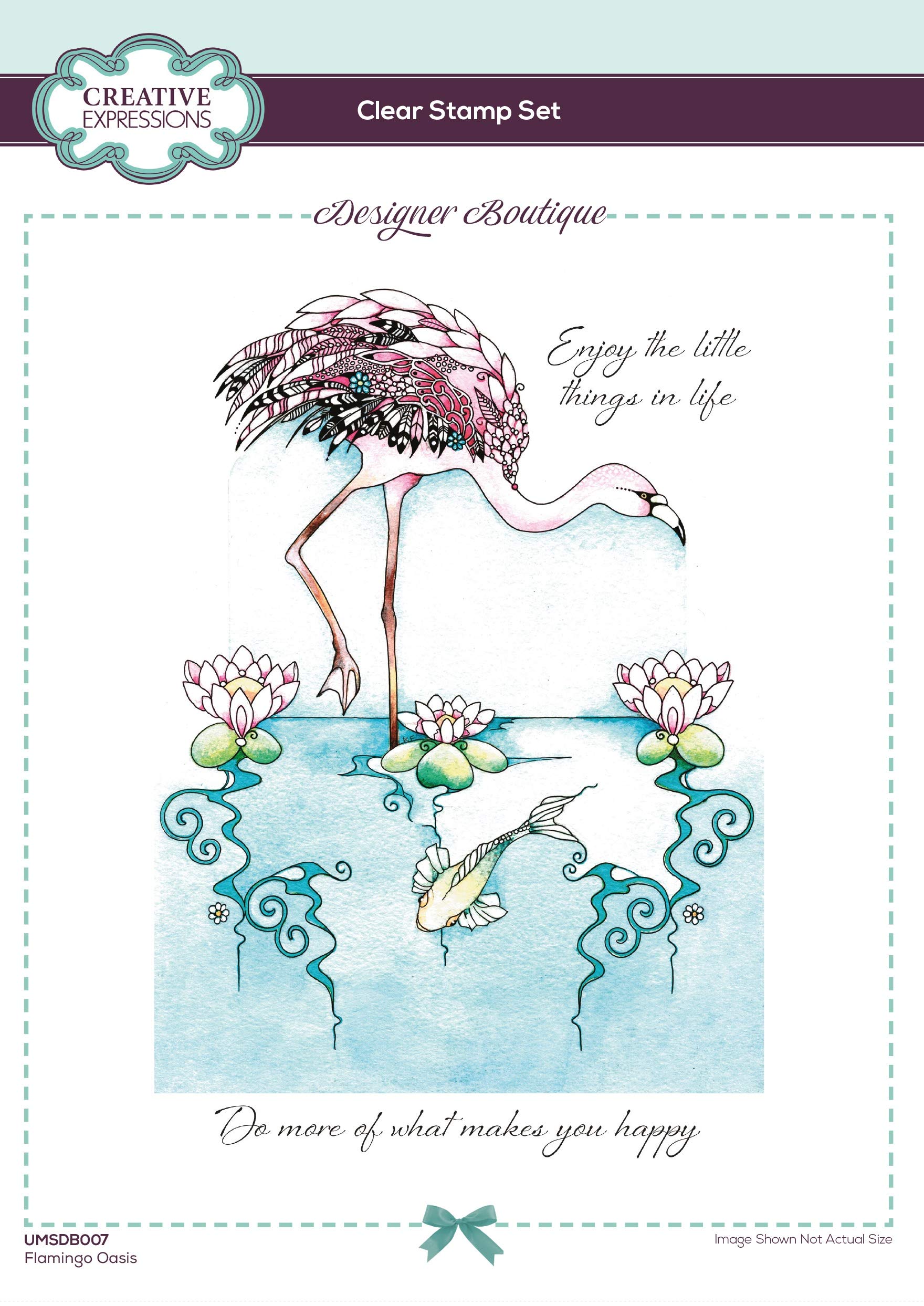 Creative Expressions Designer Boutique Collection-Flamingo Oasis-Clear Stamp, Grey Rubber, A5