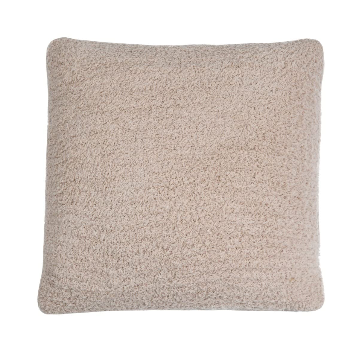 Sleepdown Filled Cushion Boucle Chenille Soft Touch Fluffy Decorative Square Cushion Home Decor Sofa Bedroom 18" x 18 - Natural - 45cm x 45cm