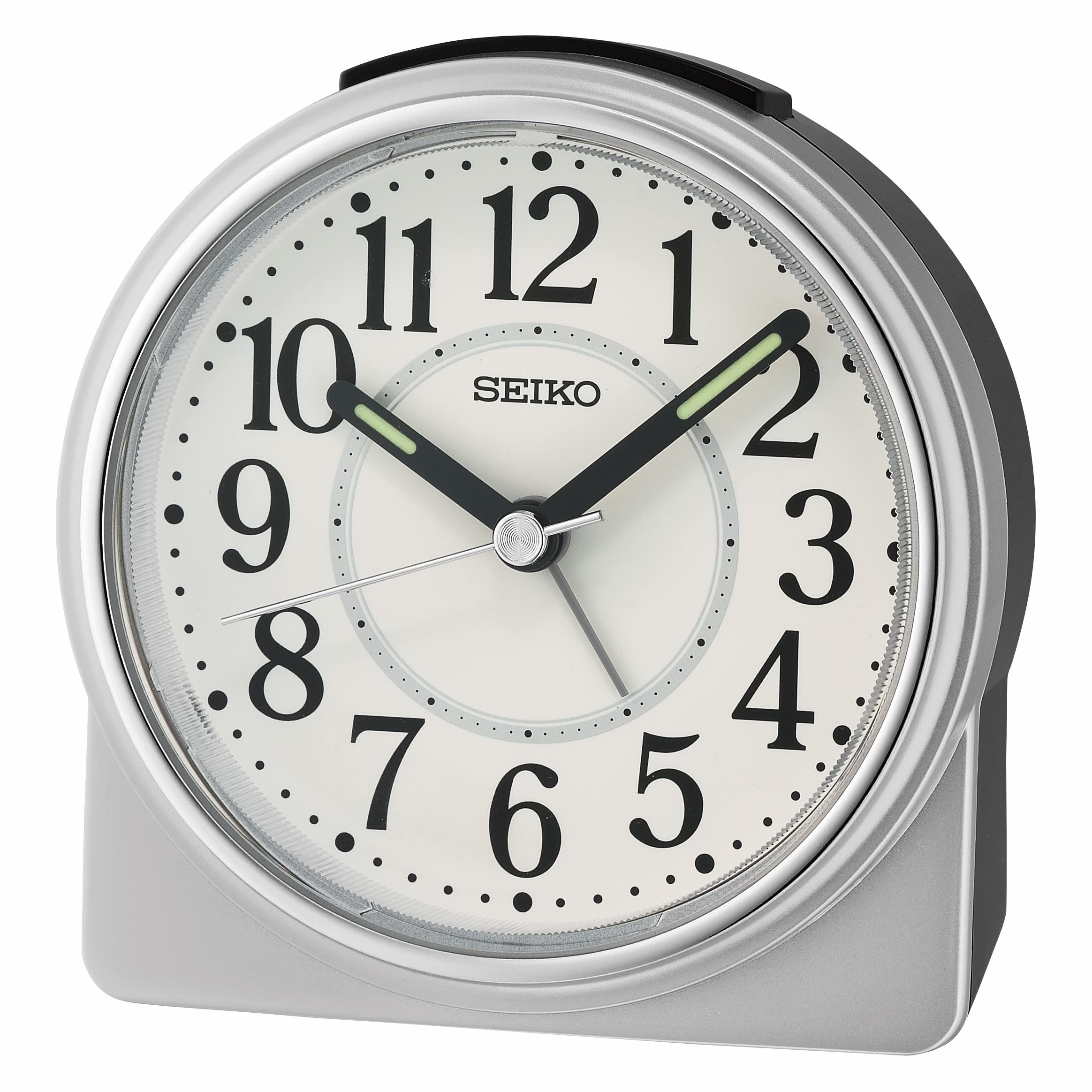 SEIKO Marui Bedside Alarm Clock, Silver
