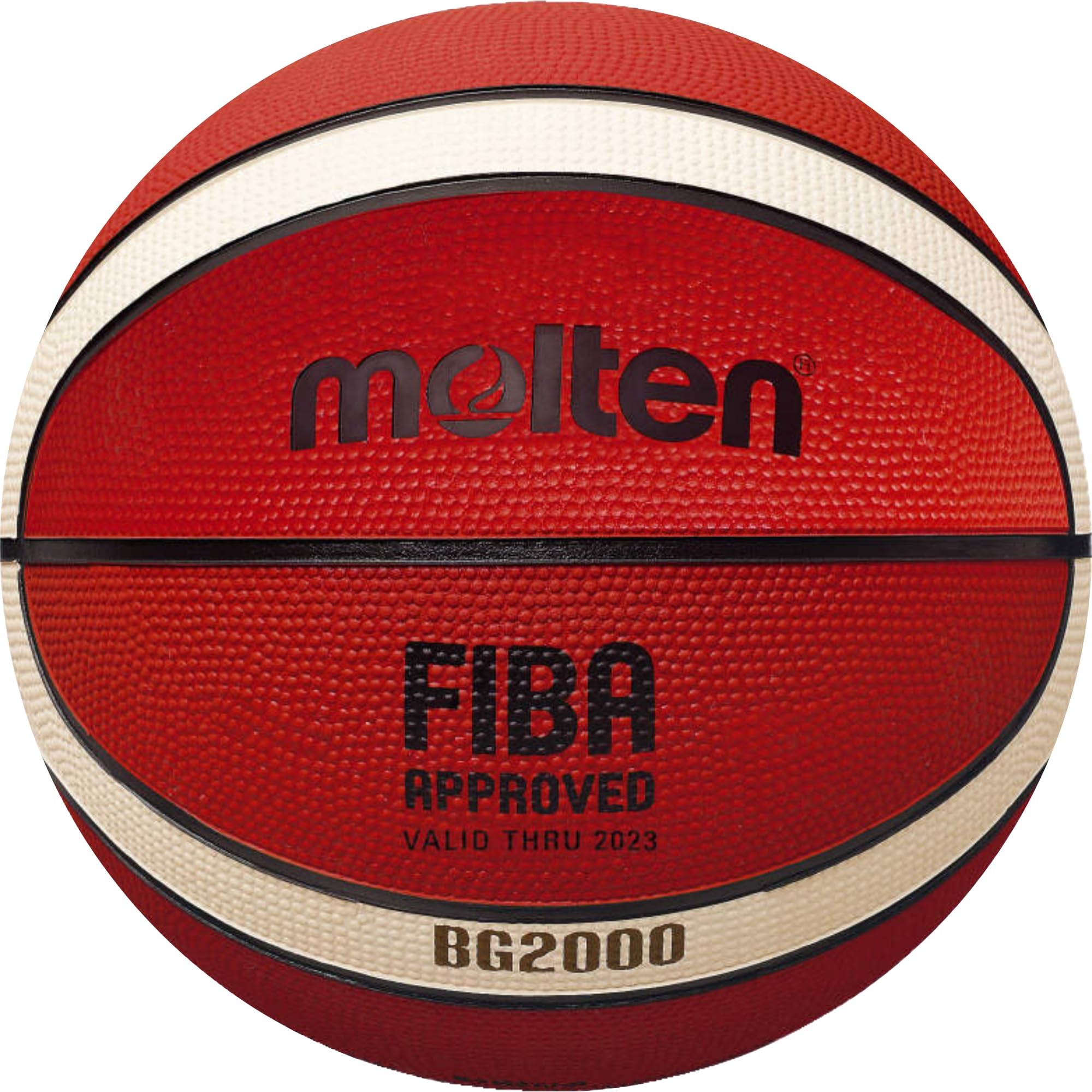Molten BG2000 FIBA Approved Basketball | Premium Rubber | Indoor & Outdoor | Size 7 | Suitable for Boys age 14 plus & Adults | Orange/Ivory
