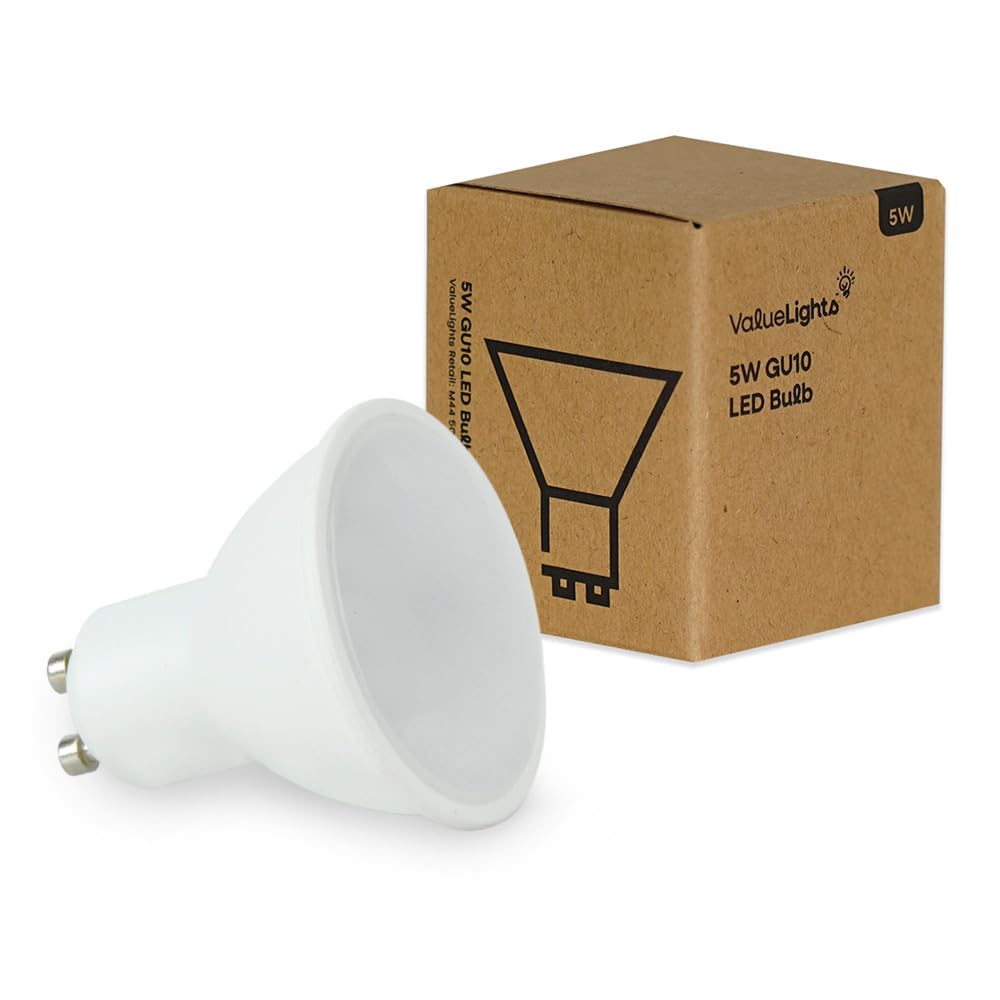 MiniSun | Thermal Plastic 5W Energy Saving LED GU10 Frosted Lens Bulb | LED Bulbs, Home Décor & Improvement Essential | 6500K Cool White
