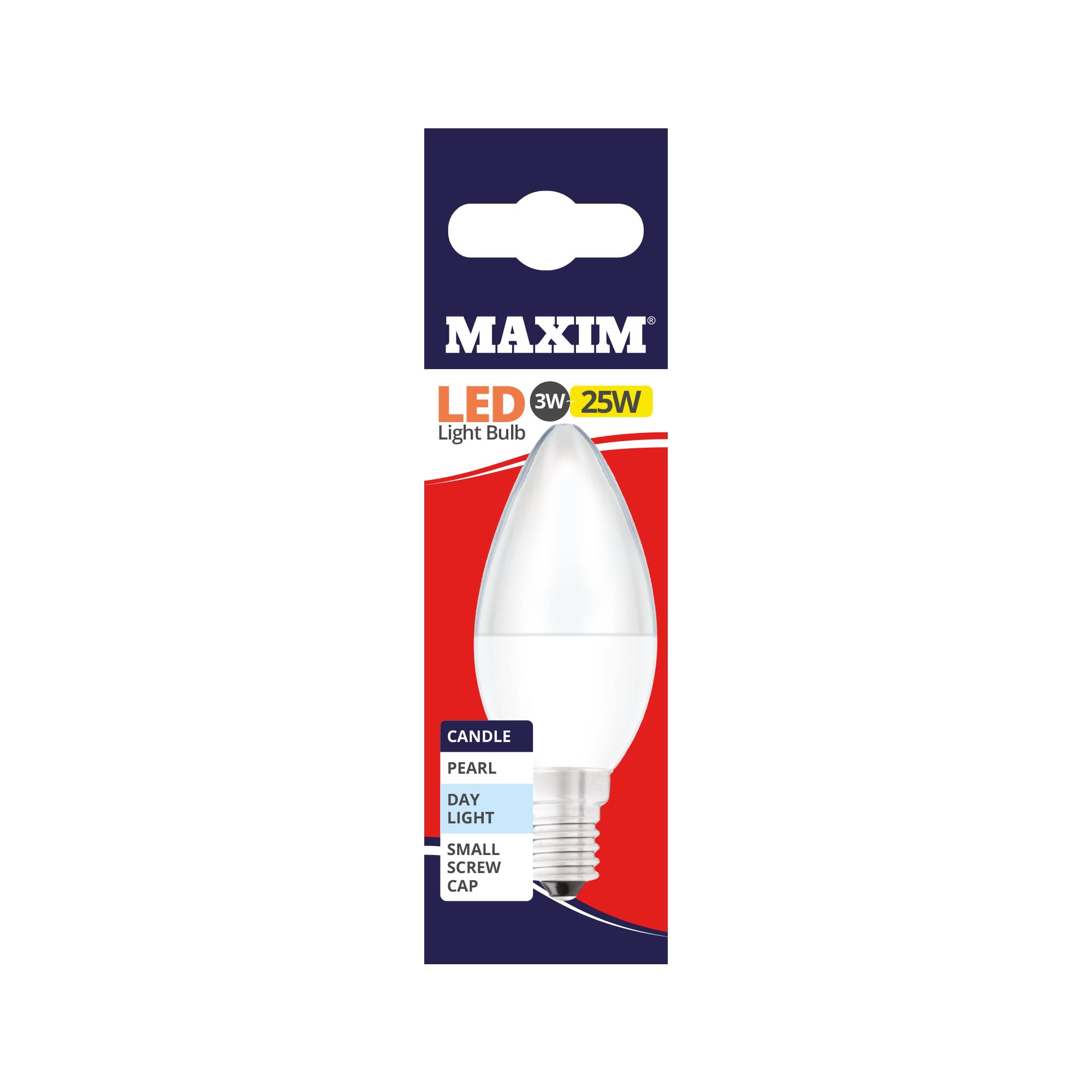 Maxim LED Candle Small Edison Screw (Daylight White) - 3watt (25watt) (Pack 10), 25MLCSESDL5X10