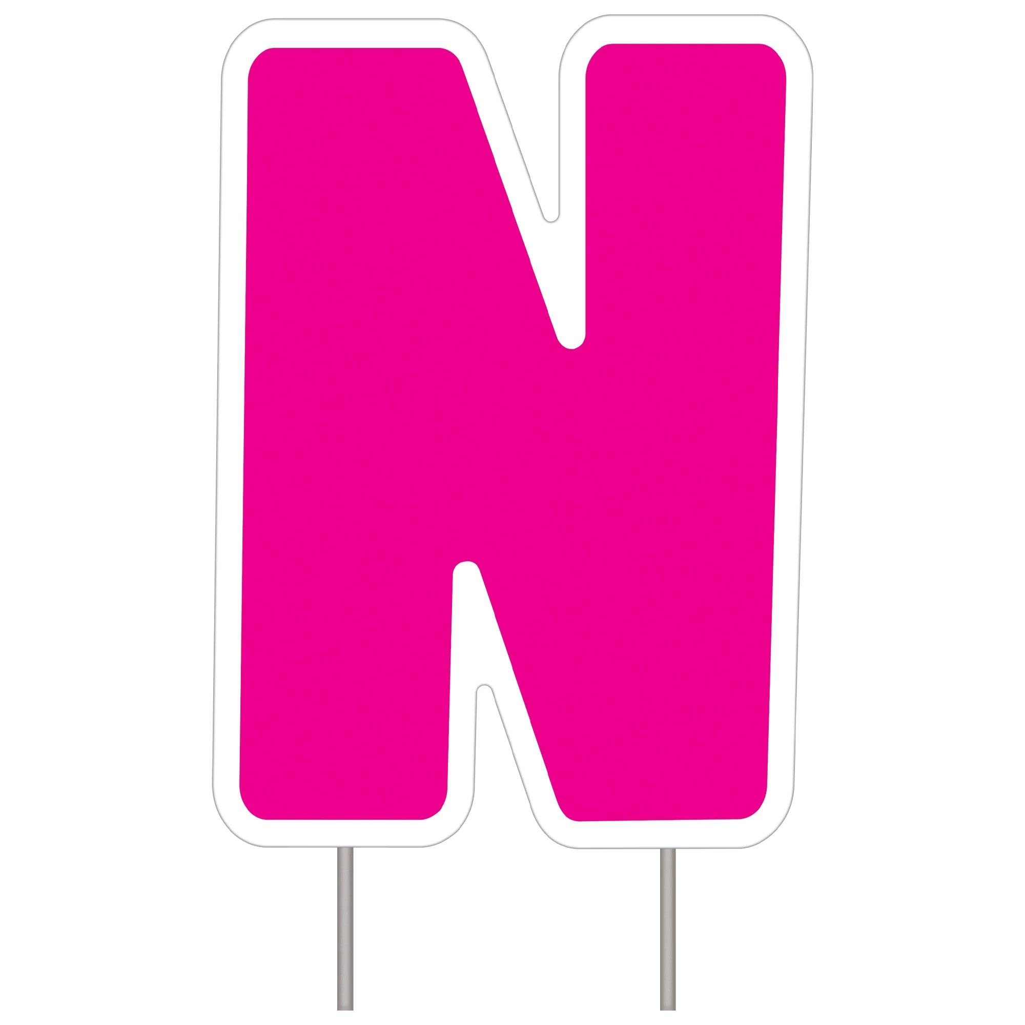 Amscan 191073 Yard Letter N-64cm x 46cm | Pink | 1 Pc. Yard Sign
