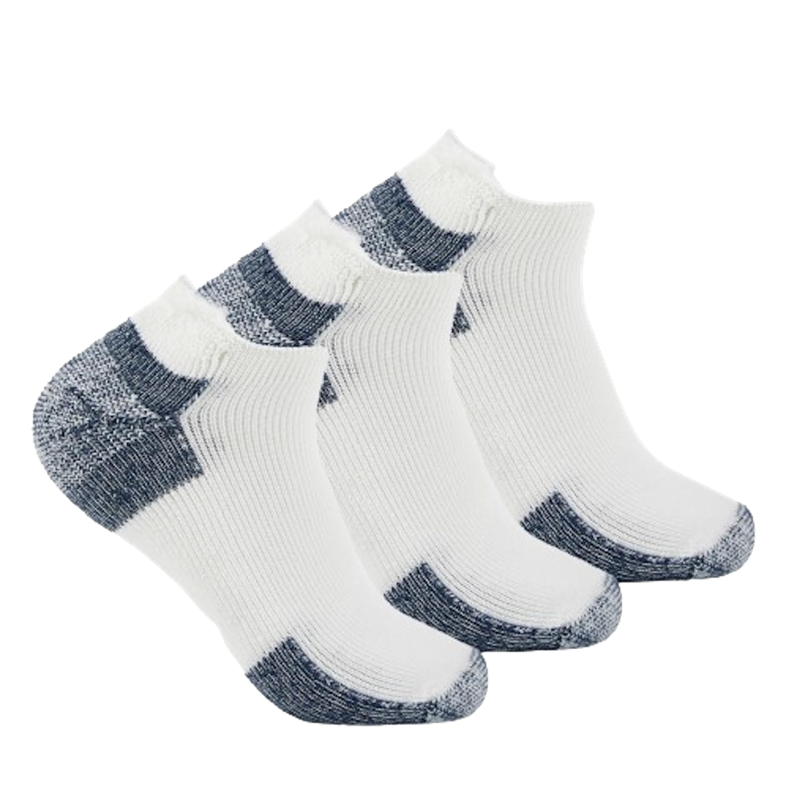 Mens 1 Pair Thorlos Running Rolltop Socks with Thick Cushion - Large - White / Navy