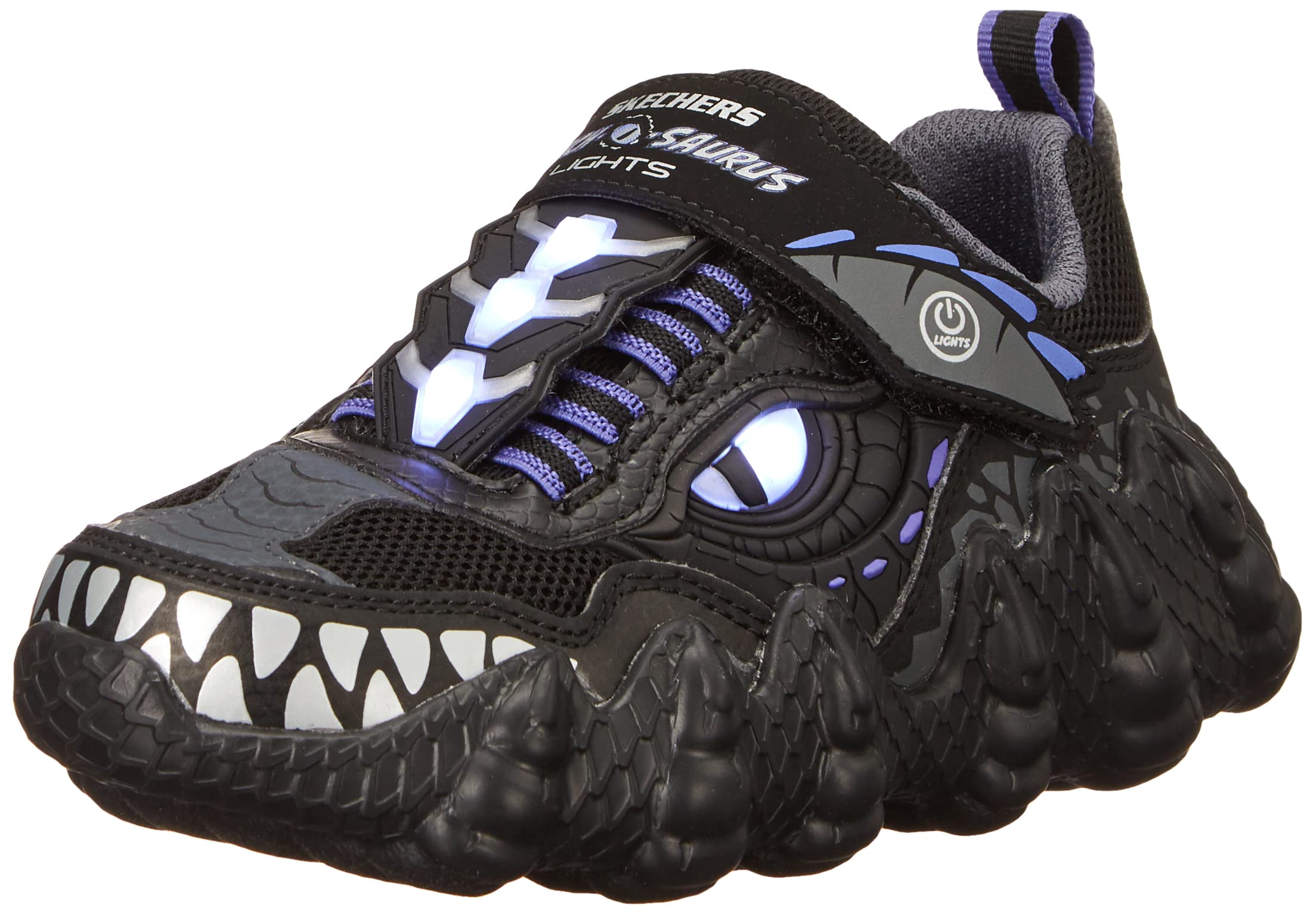 Skechers 400112L BKCC Sneaker, Black & Charcoal Synthetic/Textile/Charcoal, 2 UK