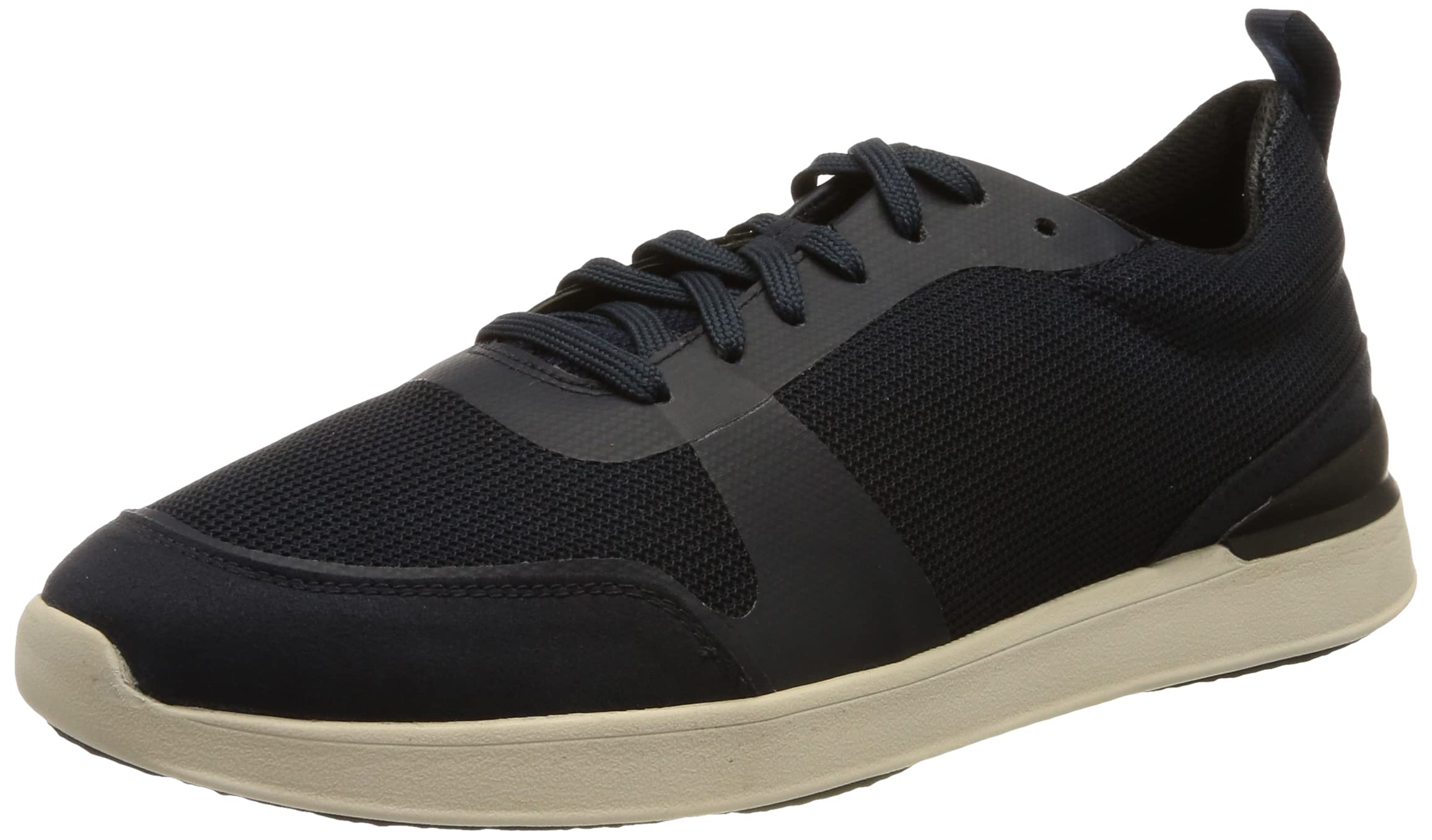 Clarks Men's Lt Lace Sneaker, Navy Knit, 8 UK