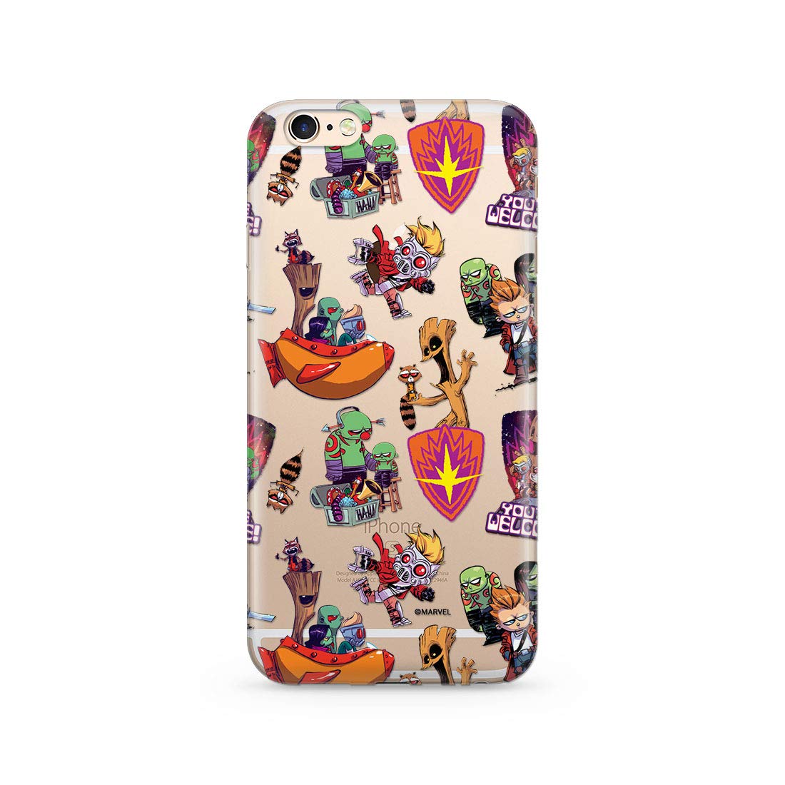 ERT GROUP mobile phone case for Apple Iphone 6/6S original and officially Licensed Marvel pattern Guardians of the Galaxy 007 optimally adapted to the shape of the mobile phone, partially transparent