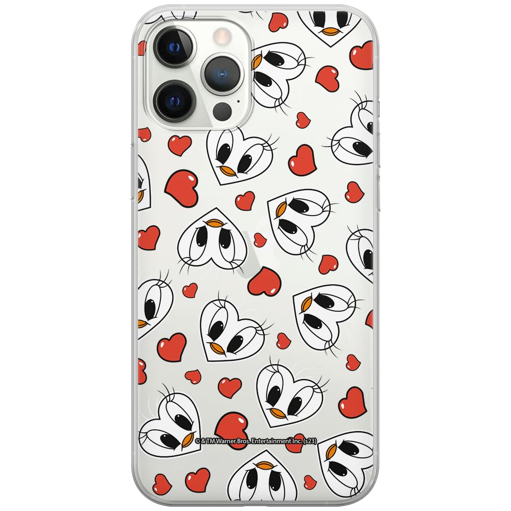 ERT GROUP mobile phone case for Iphone 12 PRO MAX original and officially Licensed Looney Tunes pattern Tweety 018 optimally adapted to the shape of the mobile phone, partially transparent