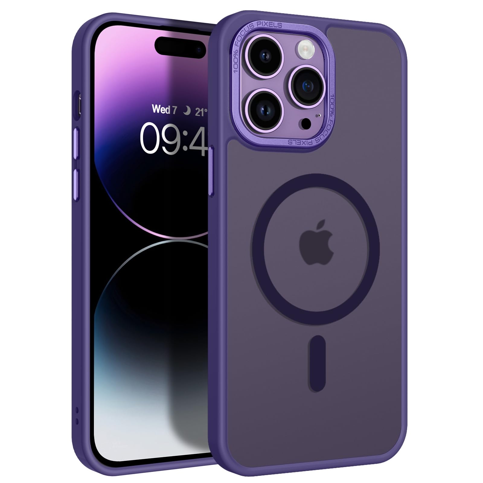 BENTOBEN Magnetic for iPhone 14 Pro Case [Compatible with Magsafe] Translucent Matte 14 Pro Phone Case Slim Thin Shockproof Women Men Girls Boys Protective Cover Cases for iPhone14 Pro, Dark Purple