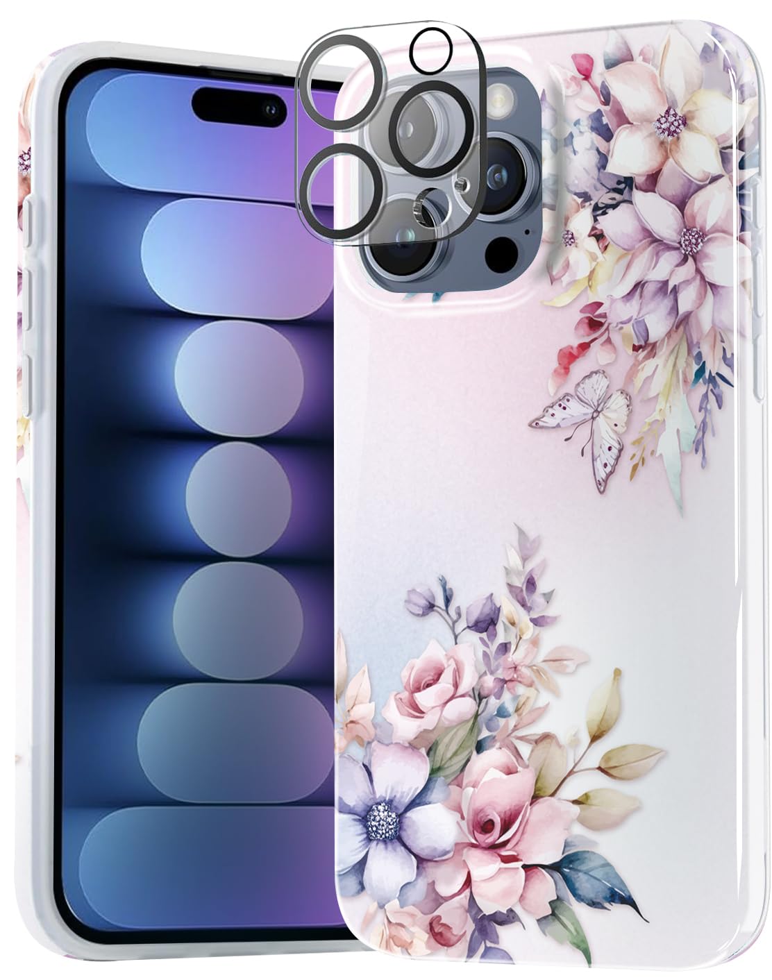 luolnh Gold Glitter Sparkle Case Compatible with iPhone 15 Pro Case Marble Design Shockproof Slim Soft Silicone Bumper Cover Phone Case for iPhone 15 Pro 6.1" 2023(Bauhinia/Pink)