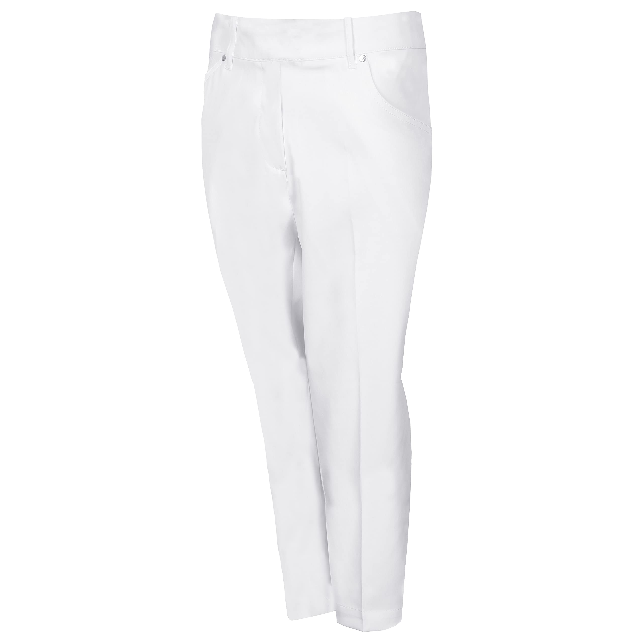 Island Green IGLPNT1998 Ladies Stretch Quick Drying Breathable Golf Trouser, White, X-Large (Reg Leg)