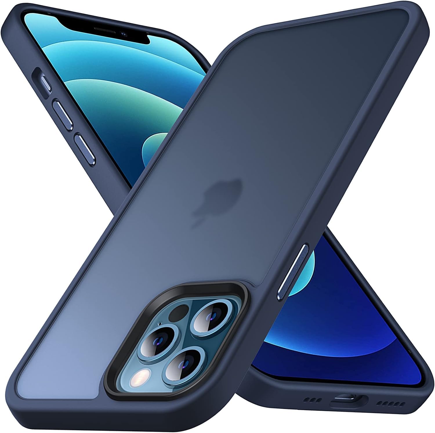 Anqrp Designed for iPhone 12/iPhone 12 Pro Case, [Military Shockproof] Super Soft Silicone Slim Translucent Matte Protective Phone Cover, Compatible with iPhone 12/iPhone 12 Pro 6.1", Blue